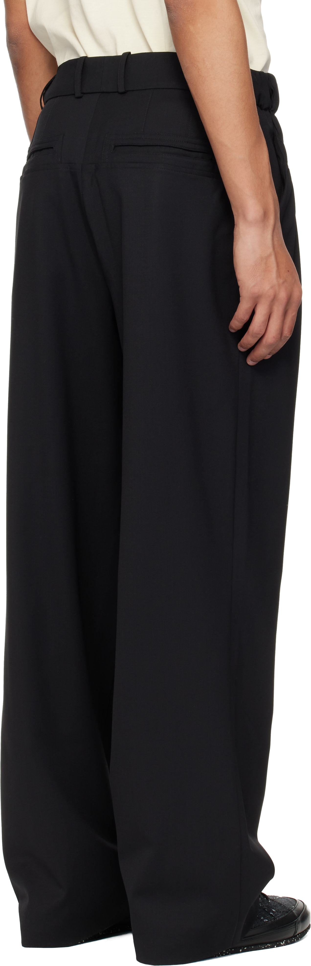 Kiko Kostadinov: Black Minna Gathered Trousers | SSENSE