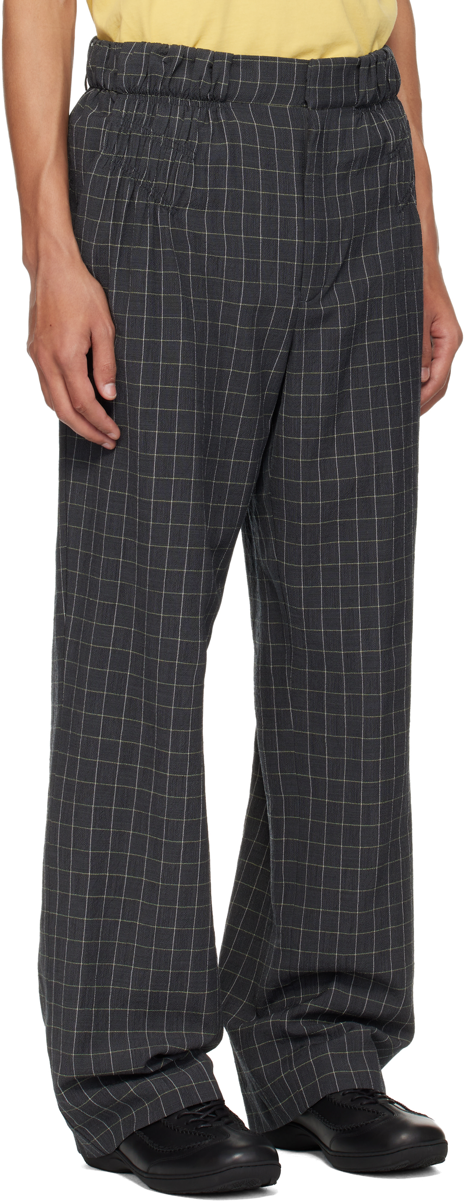 Kiko Kostadinov: Gray Minna Gathered Trousers | SSENSE