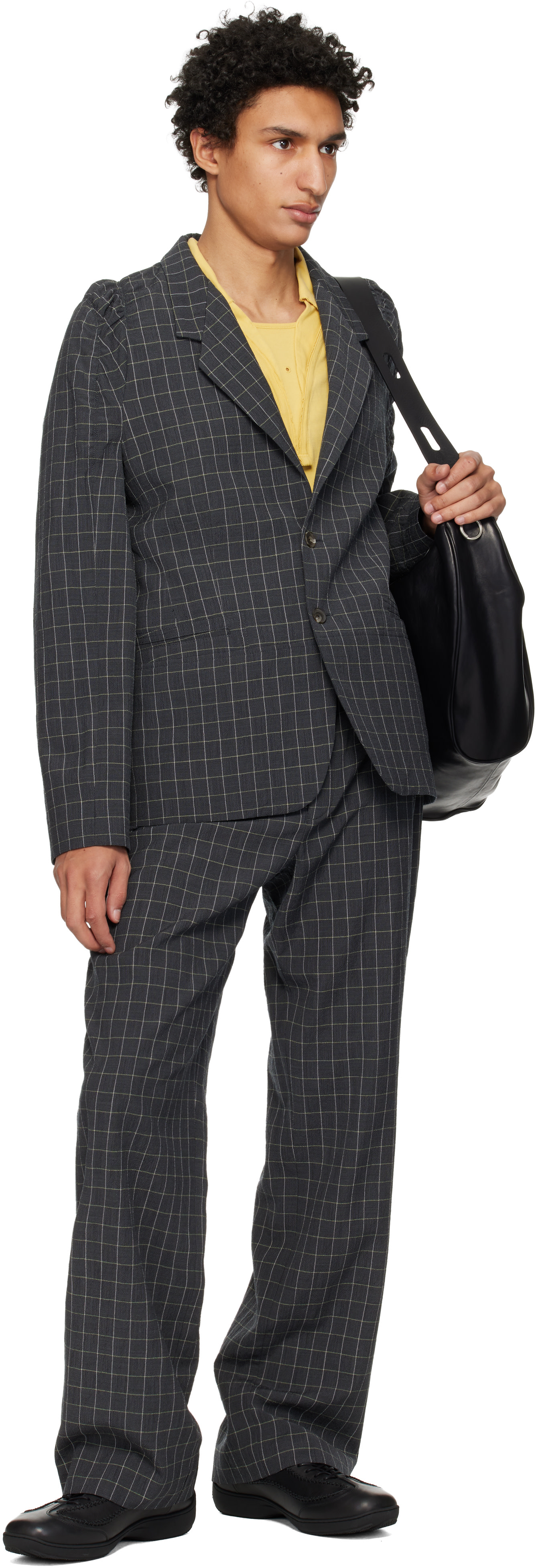 Kiko Kostadinov: Gray Minna Gathered Trousers | SSENSE