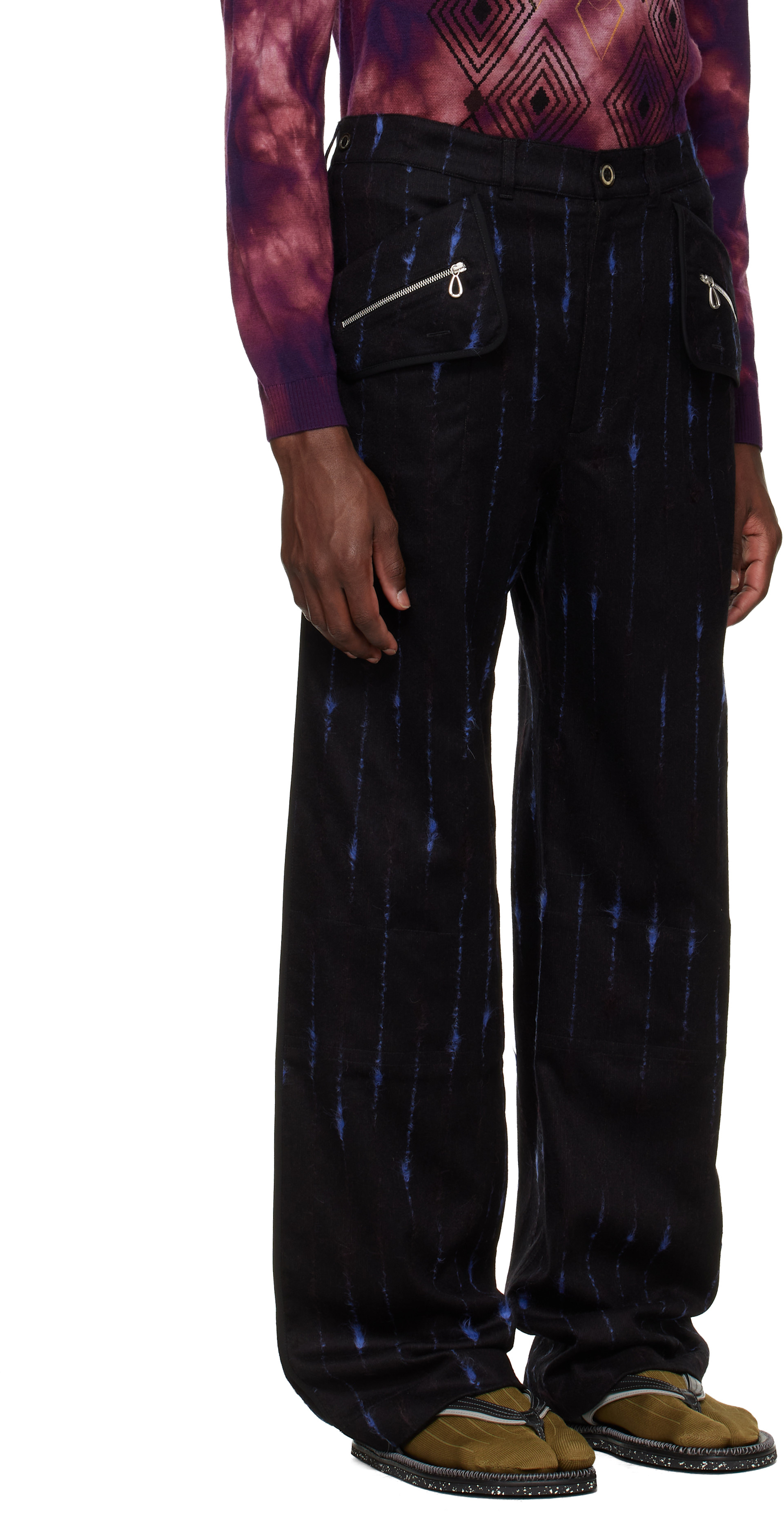Kiko Kostadinov: Black & Blue Komlo Trousers | SSENSE