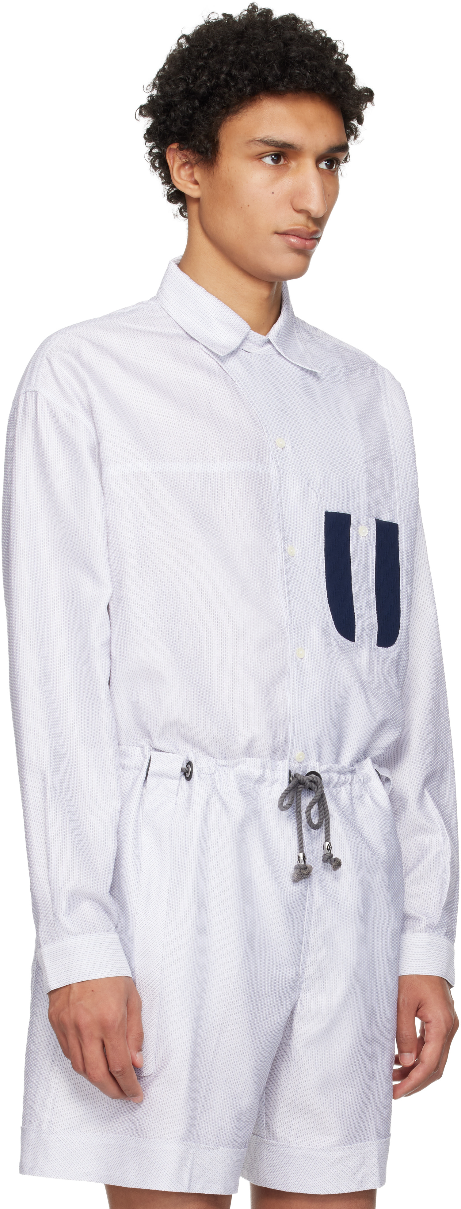 Kiko Kostadinov: White Veca Panelled Shirt | SSENSE