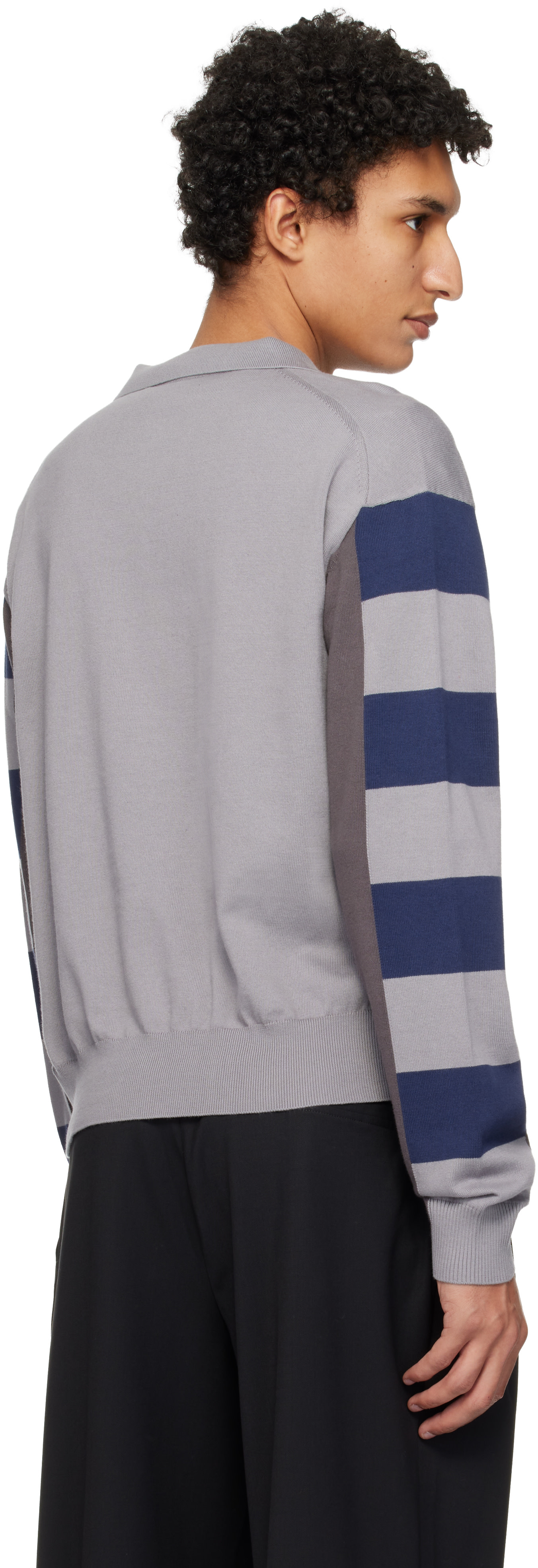 Kiko Kostadinov: Gray & Blue Kest Cardigan | SSENSE
