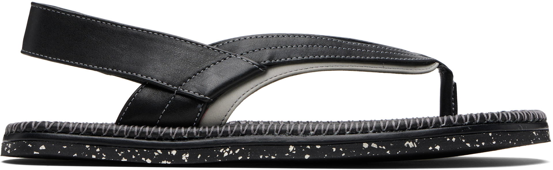 kiko kostadinov レザー　サンダル Kiko Kostadinov: ブラック Andras サンダル | SSENSE 日本