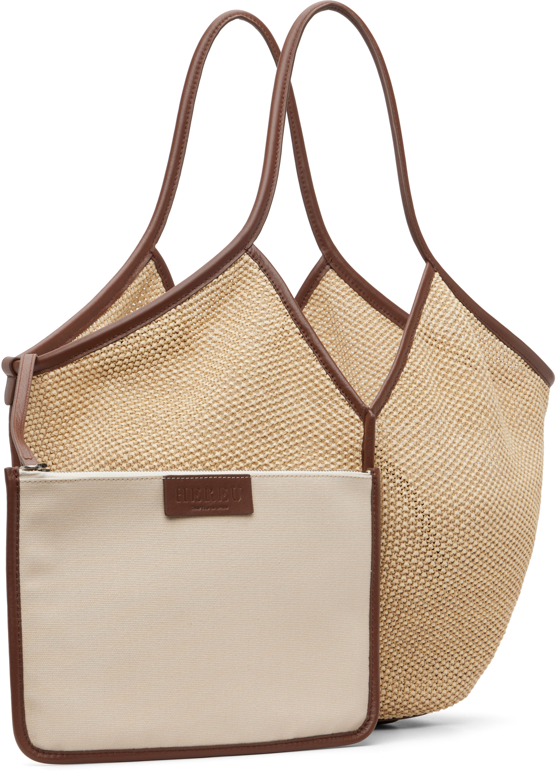 HEREU - Cabas Calella beige en raphia souple