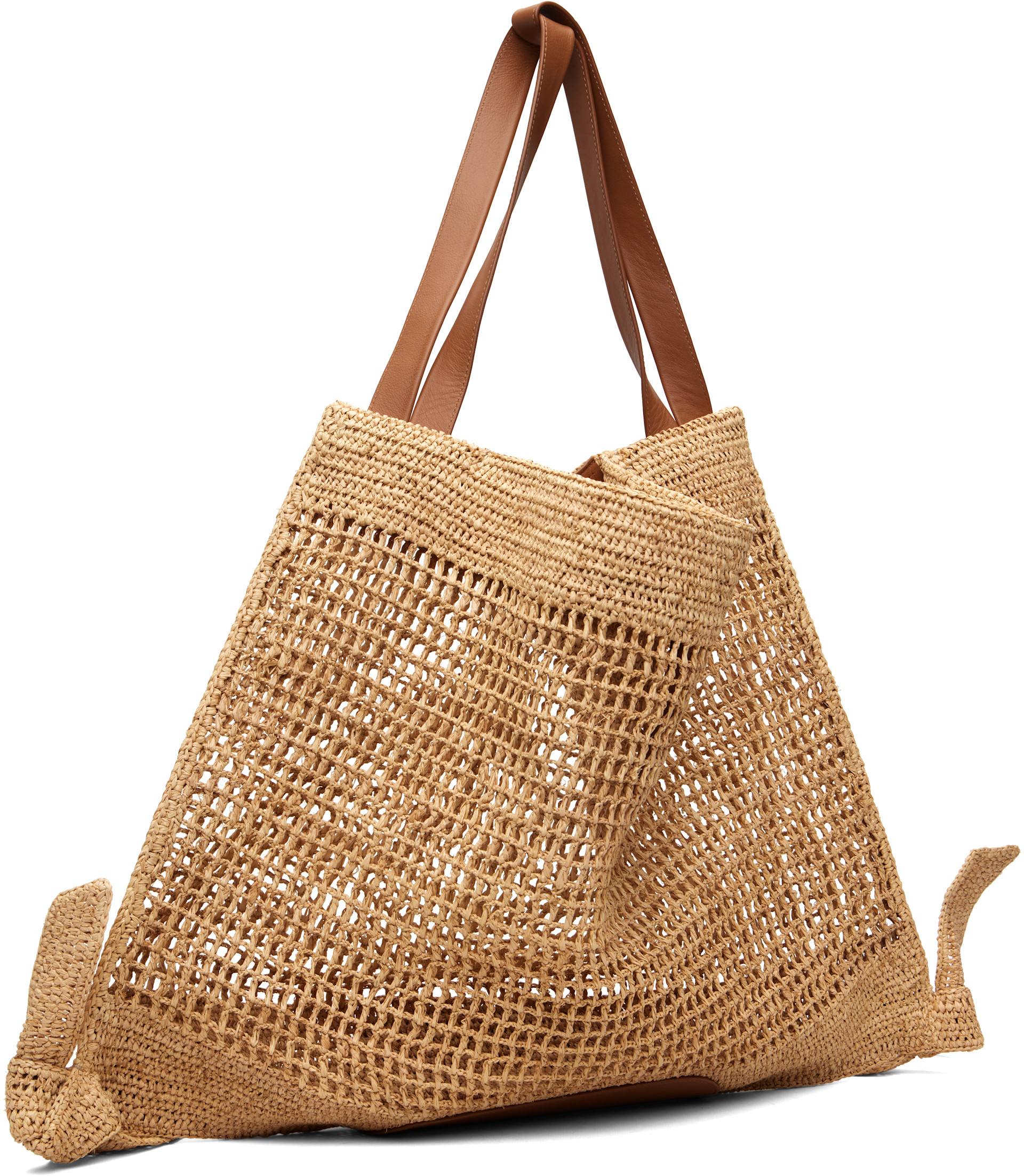 HEREU Rafia Bag かごバッグ ラフィアバッグ  アパルトモン HEREU: ベージュ Cador ラフィア メッシュ トートバッグ | SSENSE 日本