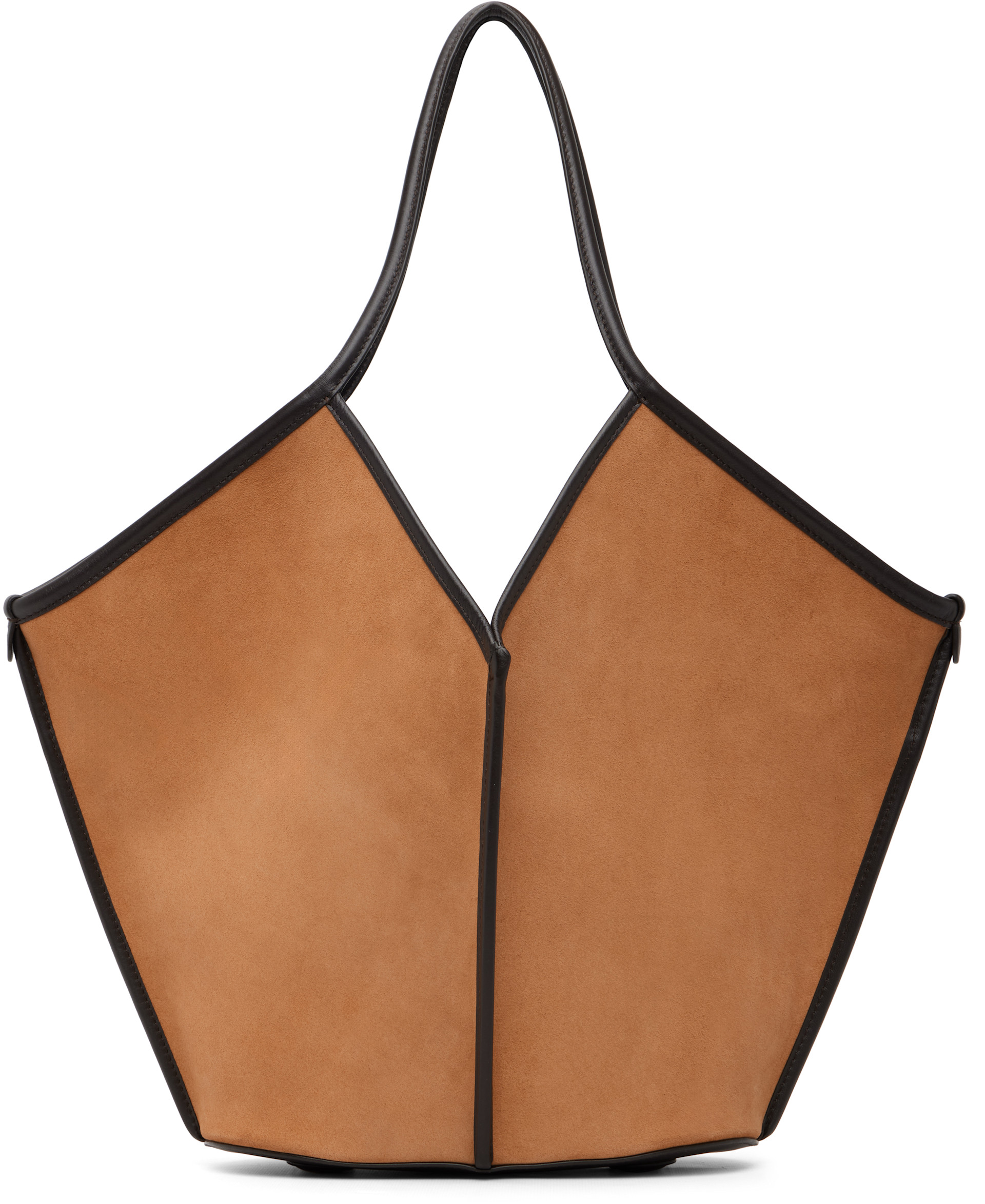 HEREU: Tan Calella Suede Tote | SSENSE