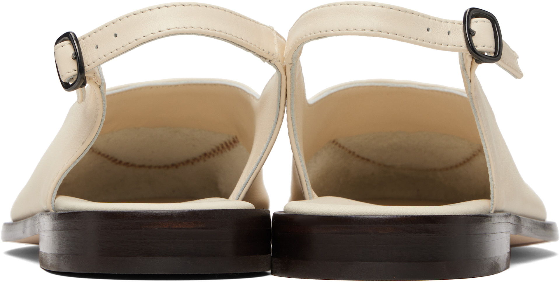 HEREU - Off-White Juliol Slingback Flats