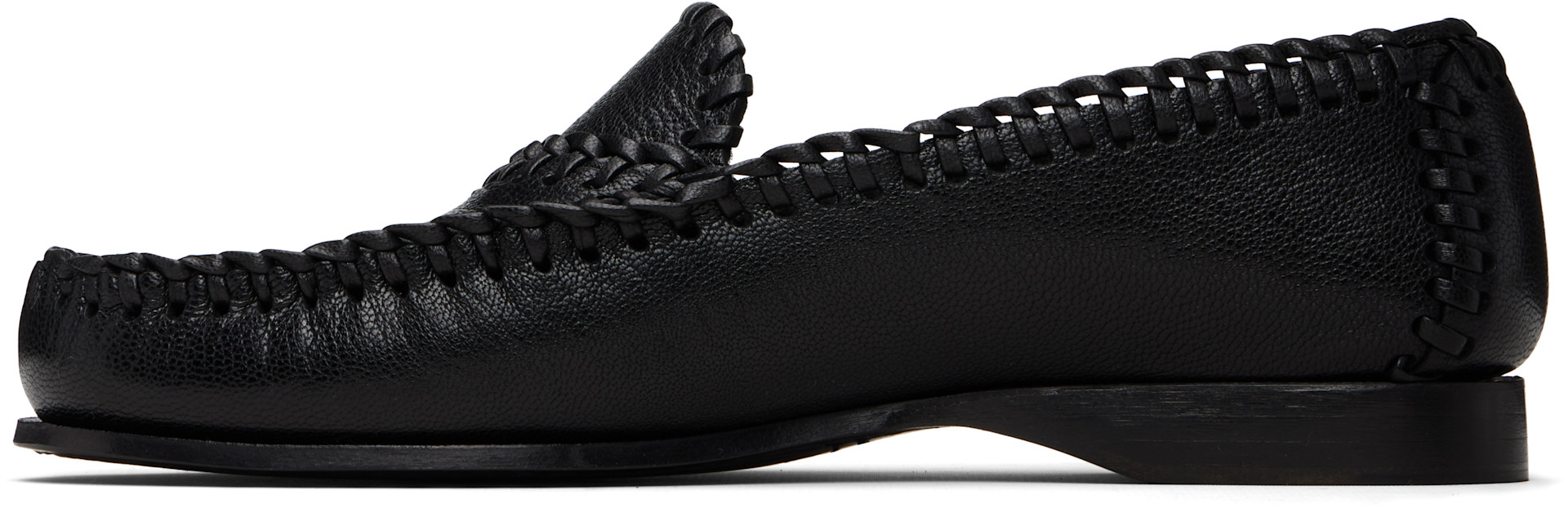 HEREU: Black Sastre Supple Shiny Loafers | SSENSE