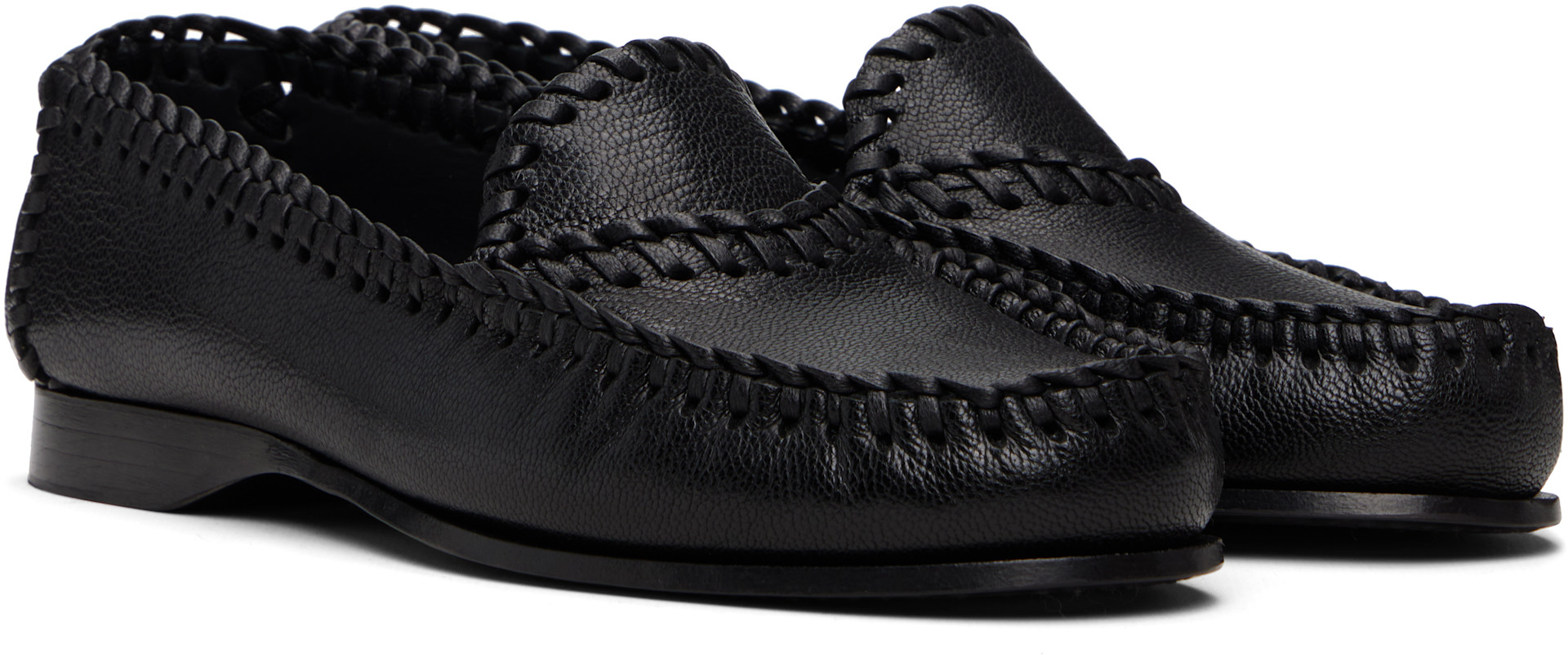 HEREU: Black Sastre Supple Shiny Loafers | SSENSE