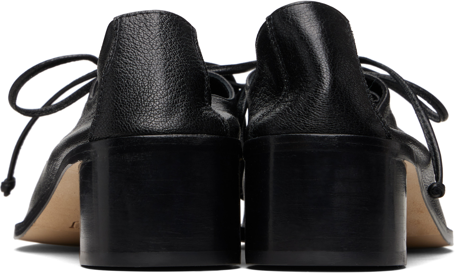 HEREU: Black Plegada Heels | SSENSE