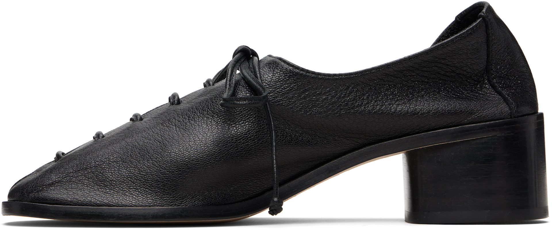 HEREU: Black Plegada Heels | SSENSE