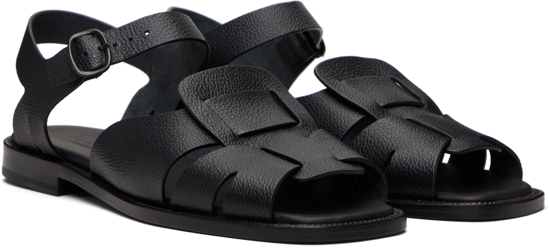 HEREU - Black Roca 2 Grainy Veg Tanned Sandals