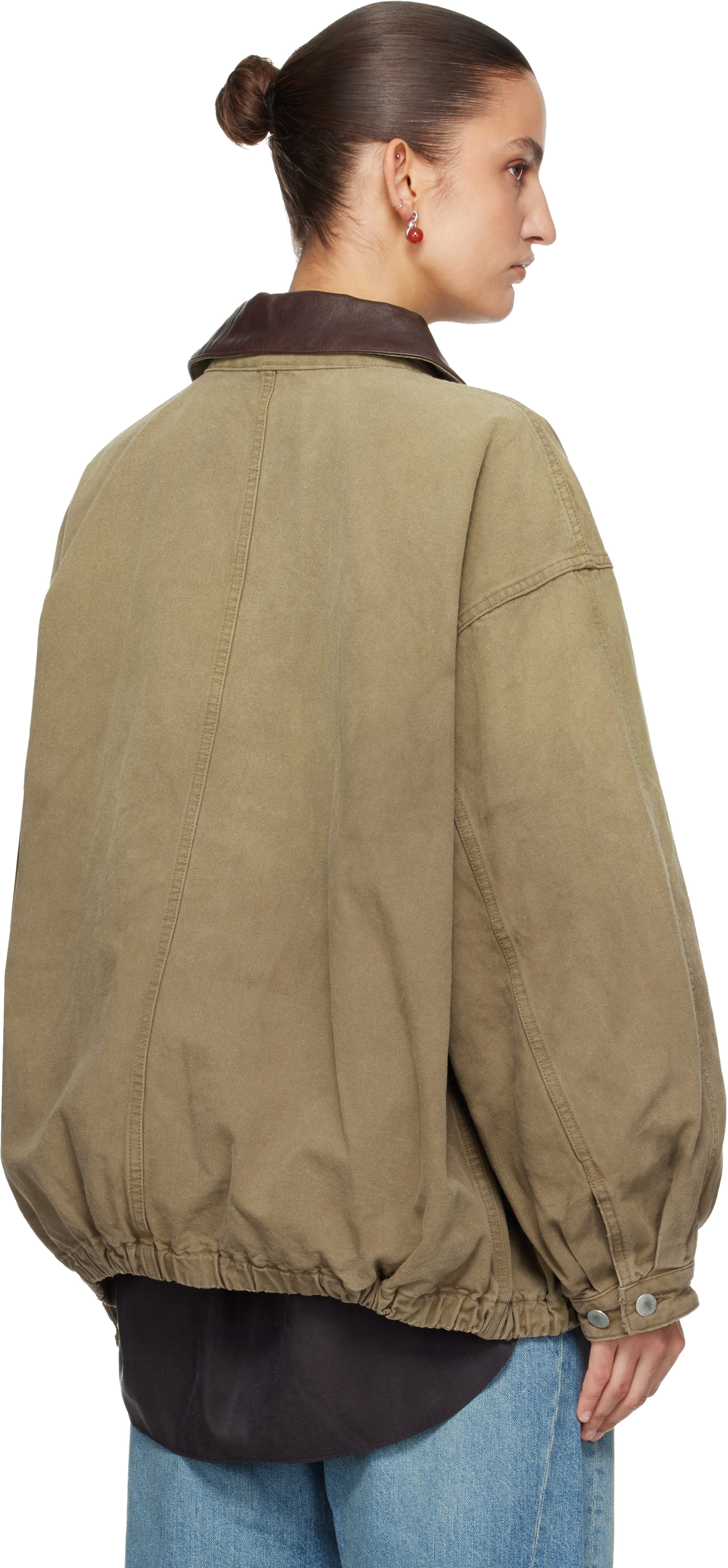 ssstein: Beige Sulfur Dyed Oxford Vintage Jacket | SSENSE