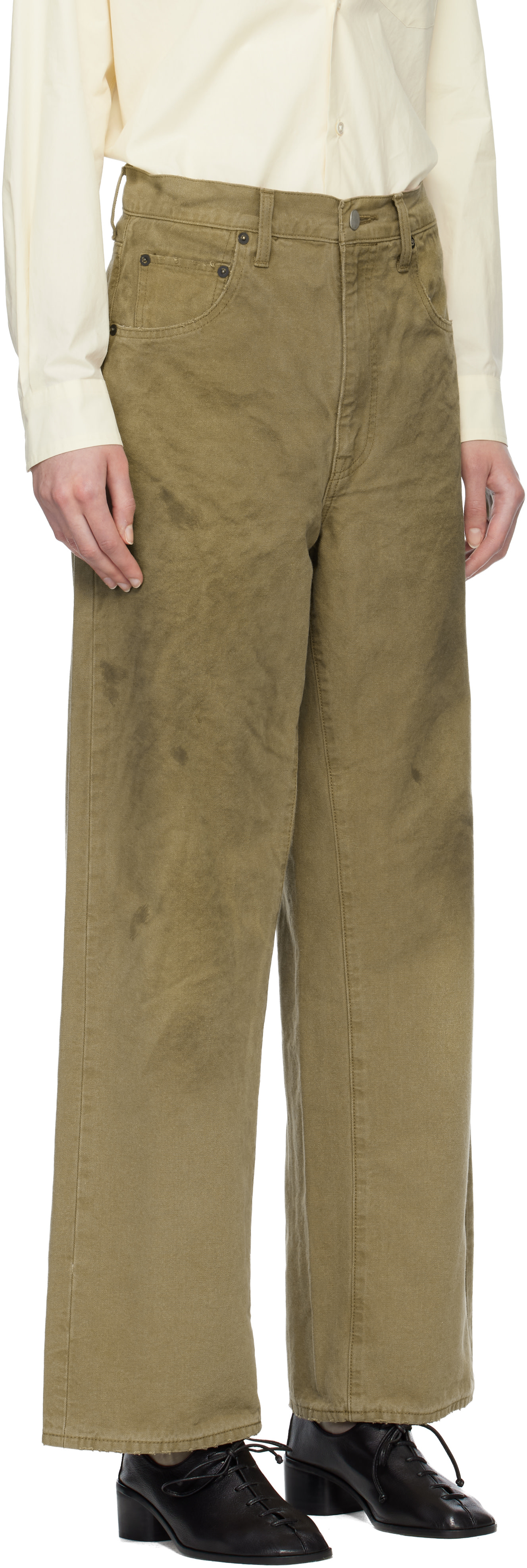 ssstein J VINTAGE OXFORD DYED sssteinSULFUR ム*ン様 - Pants Wide Vintage Oxford Dyed 【残りわずか】Sulfur ジャケット・アウター