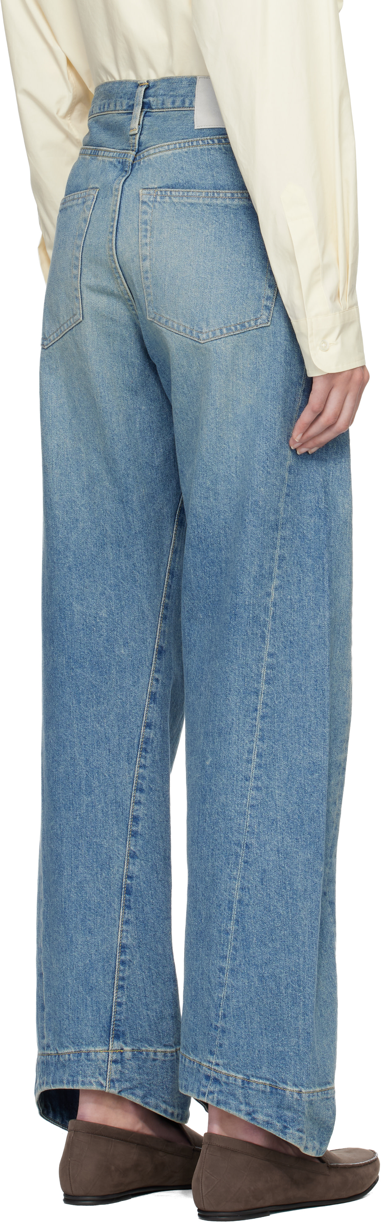 ssstein: Blue Twist Cut Jeans | SSENSE