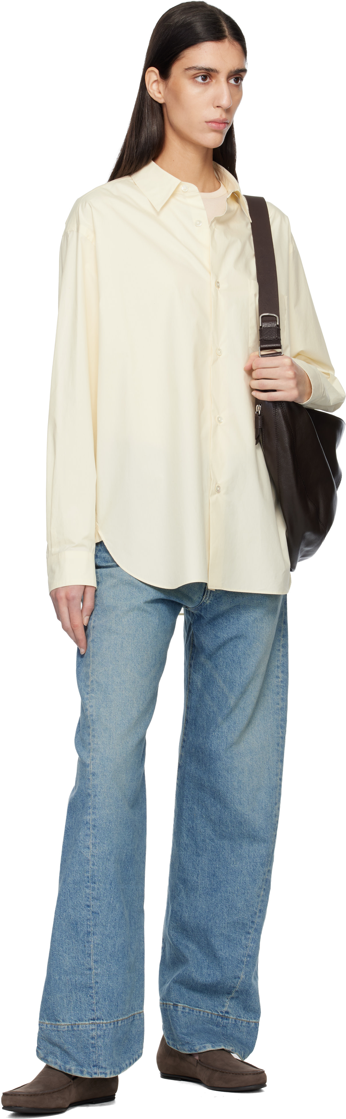 ssstein: Blue Twist Cut Jeans | SSENSE
