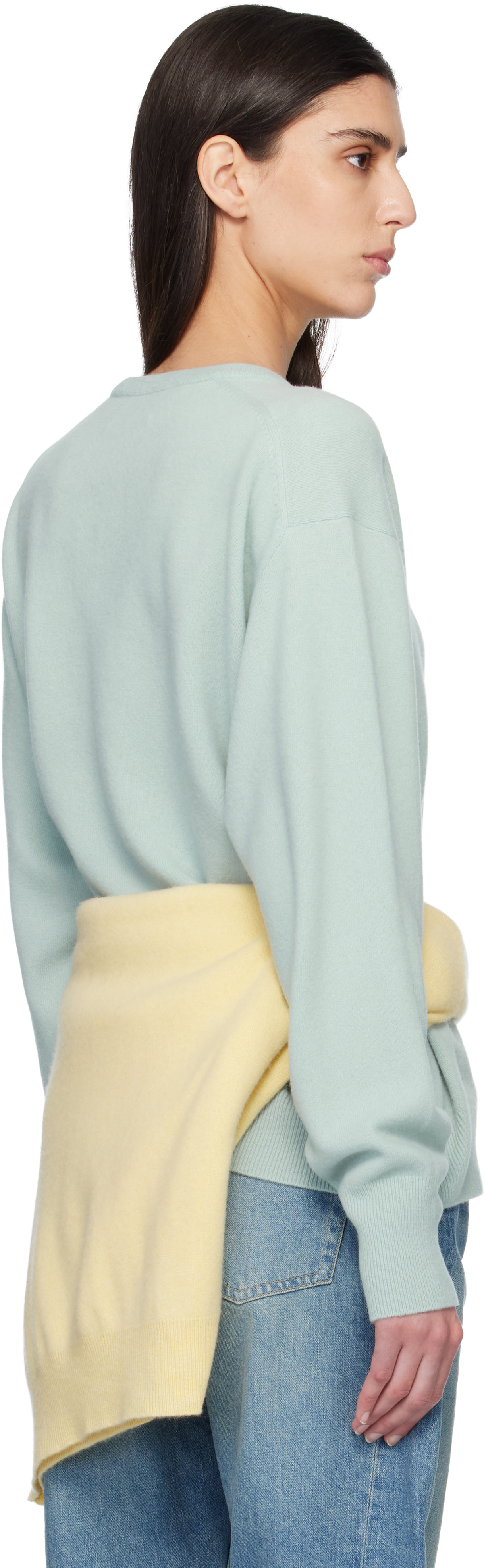 ssstein - Pull bleu en tricot de laine extrafine