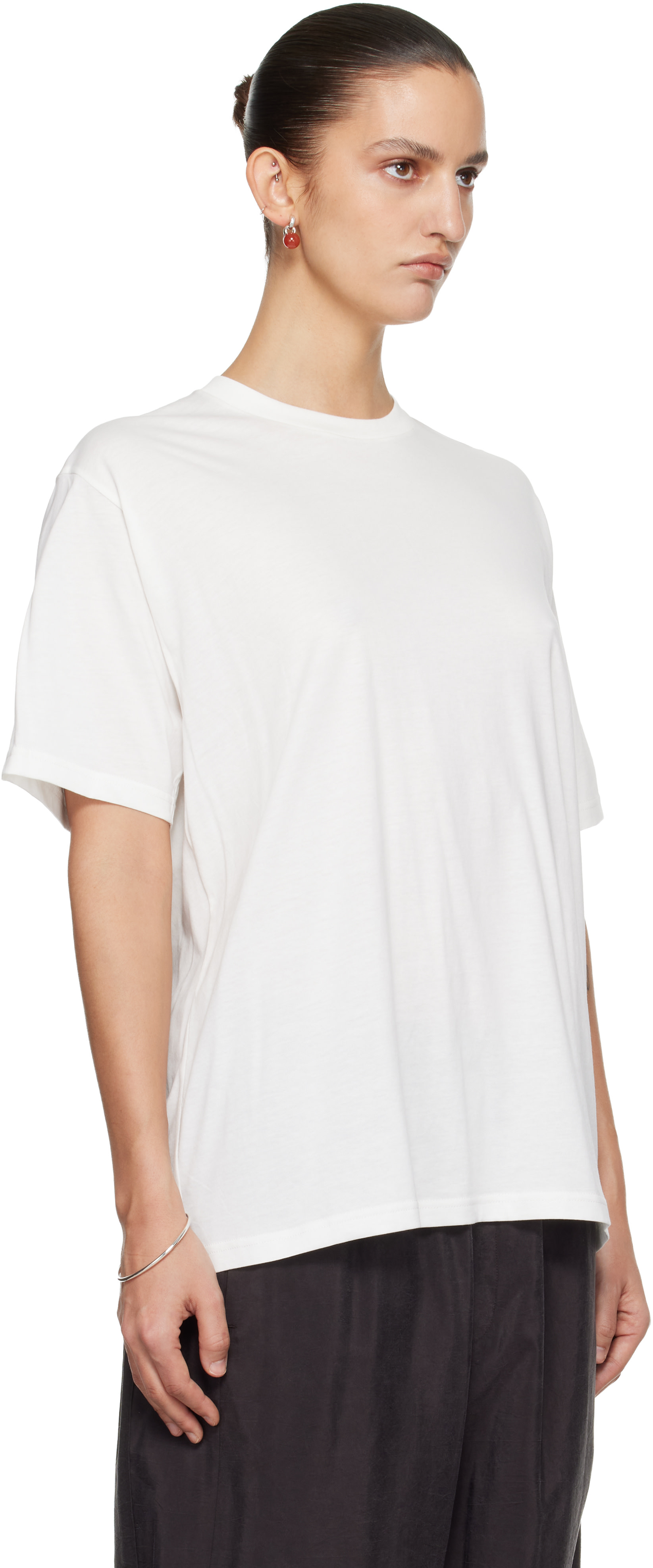 ssstein - T-shirt blanc en coton Suvin