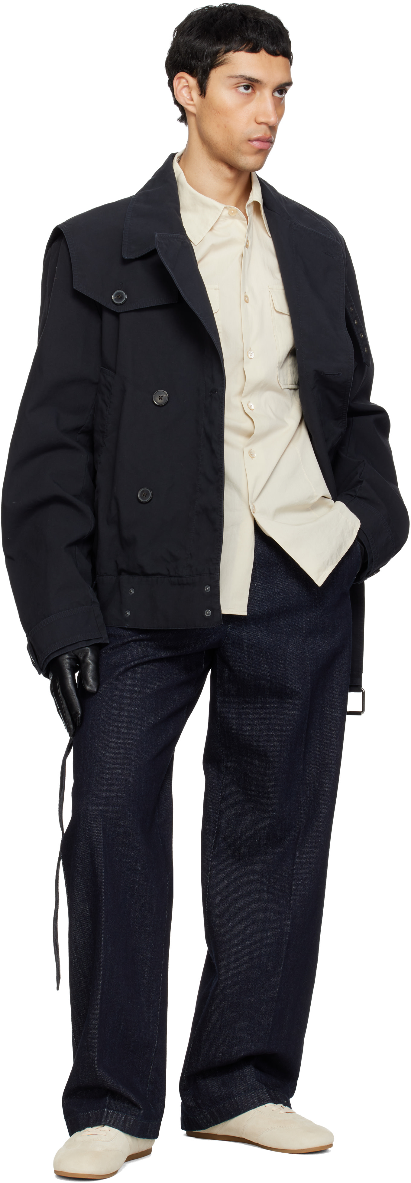 ssstein - Black Leather Gloves