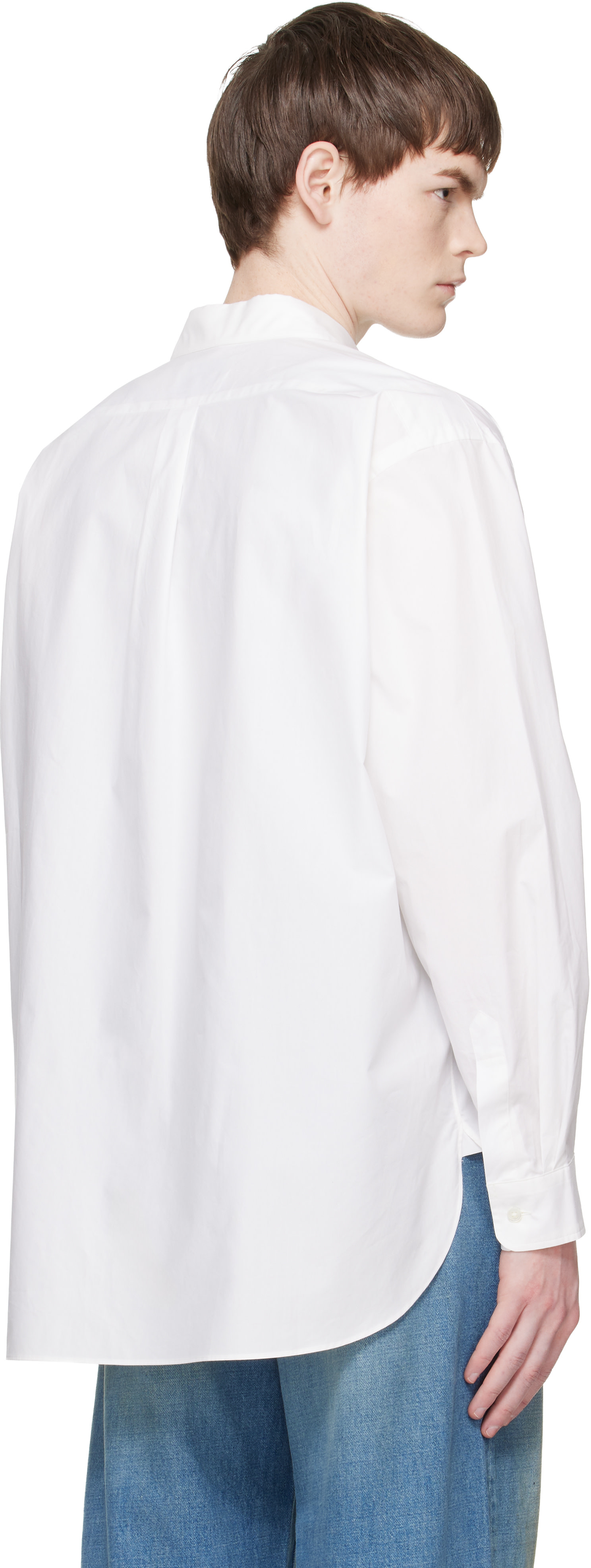 ssstein: White Suvin Cotton Oversized Regular Collar Shirt | SSENSE