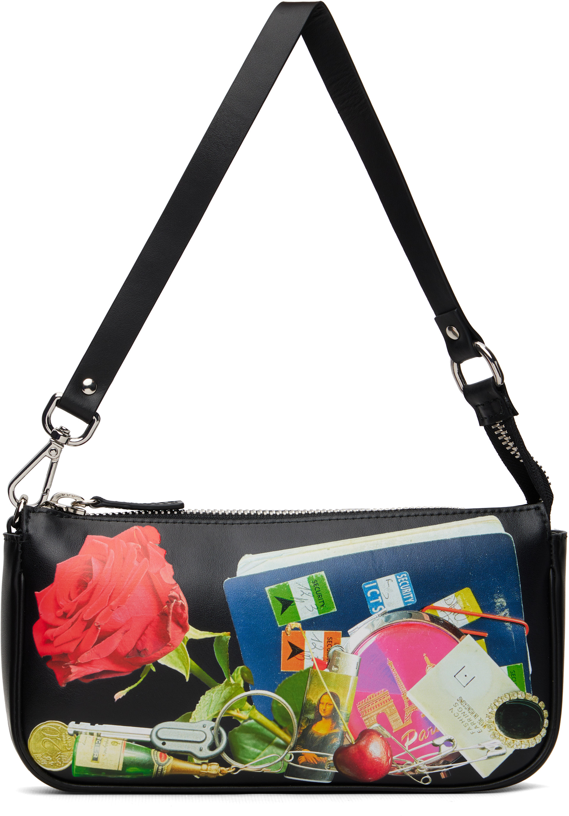 VAQUERA: Black Trompe L'Oeil Pochette Bag | SSENSE