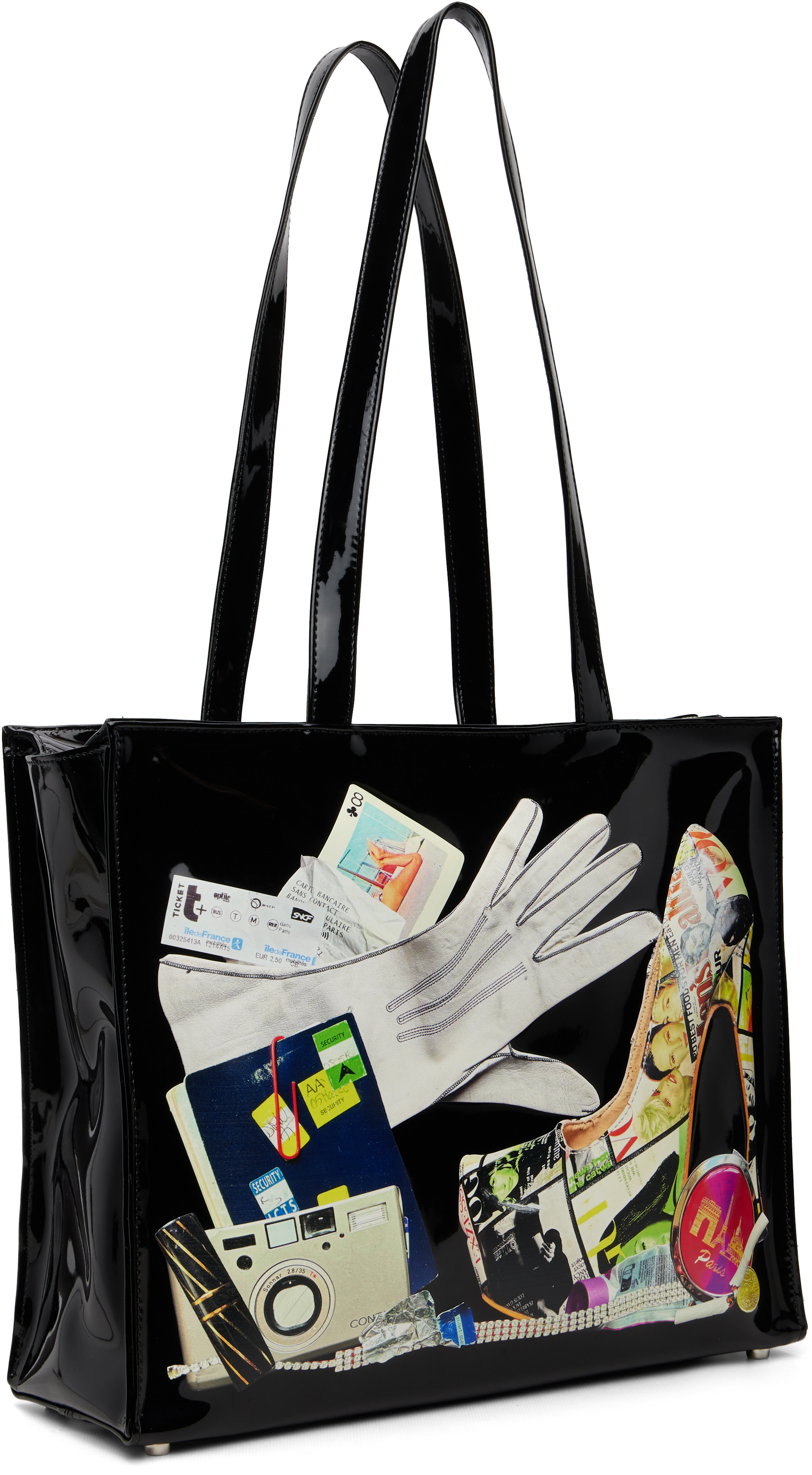 VAQUERA: Black Trompe L'Oeil Tote | SSENSE