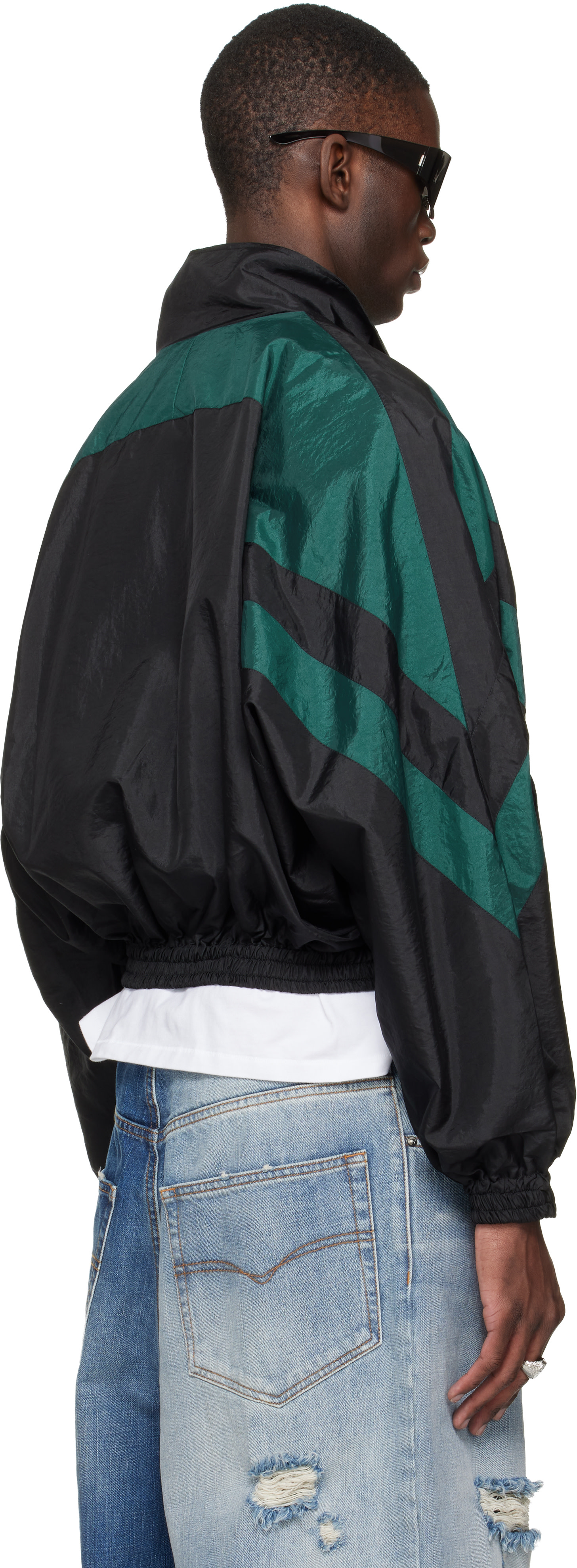 VAQUERA: Black & Green Windbreaker Jacket | SSENSE