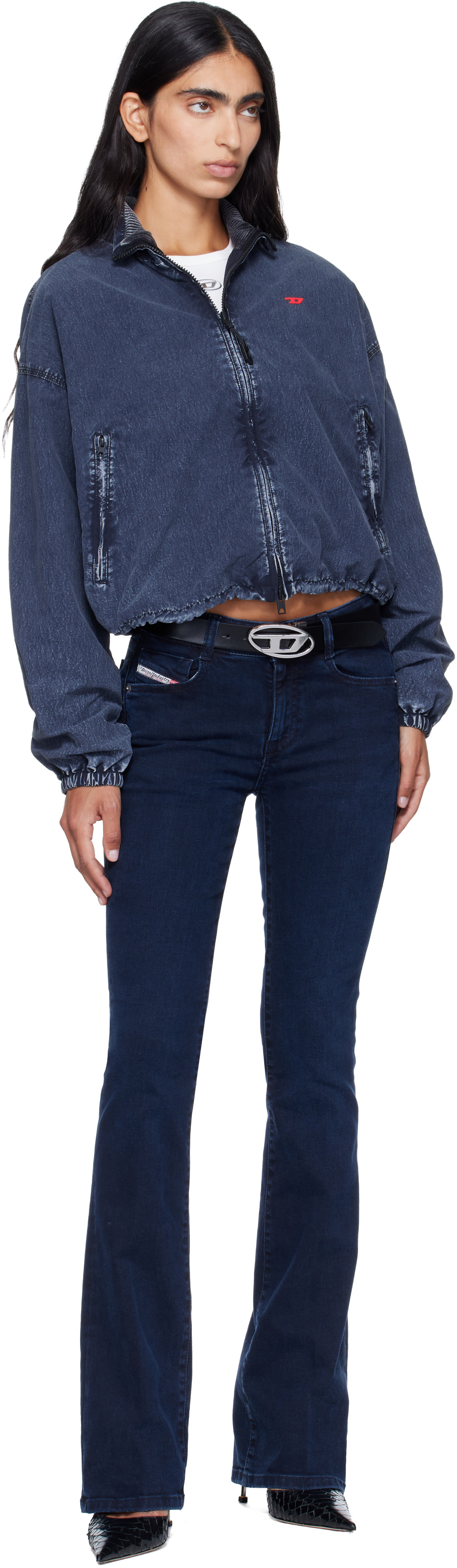 Diesel: ブラック 3cm Sculptural Buckle レザーベルト | SSENSE 日本