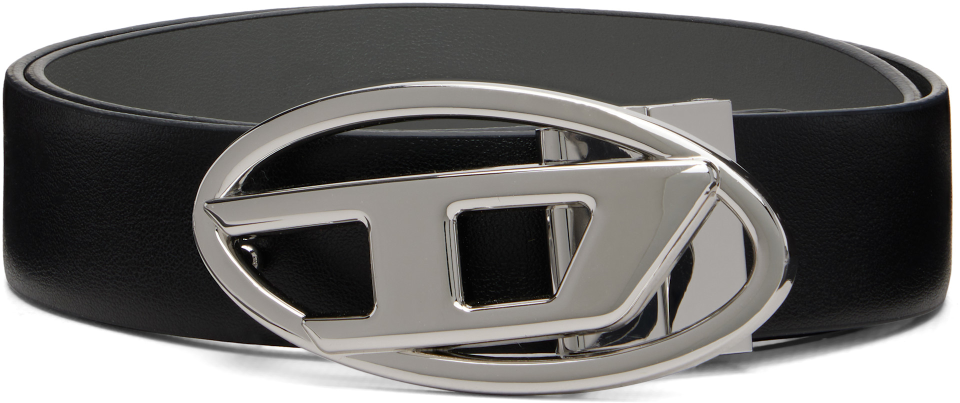 Diesel: ブラック 3.9cm リバーシブル レザーベルト | SSENSE 日本