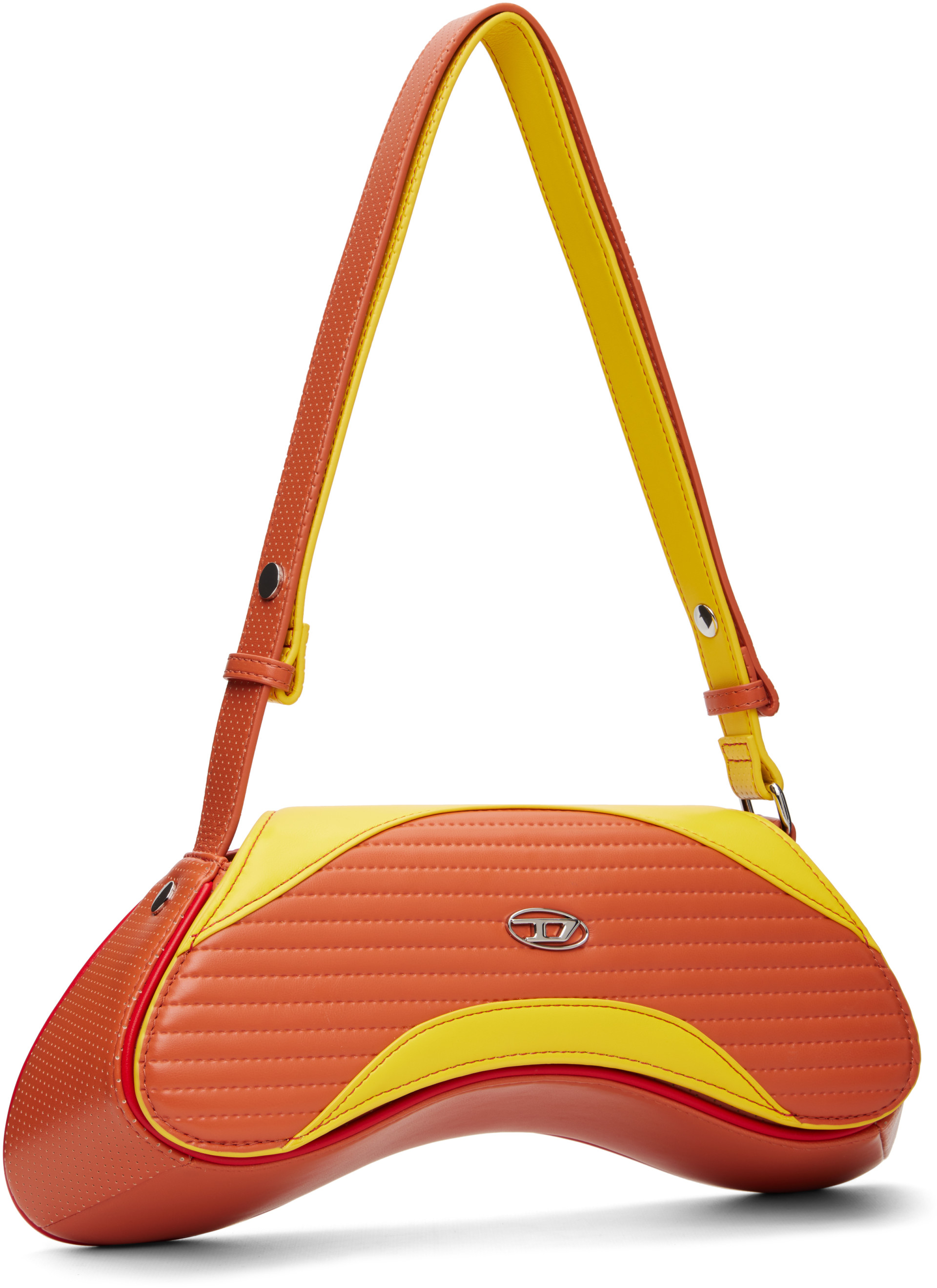 Diesel: Orange & Yellow Play Crossbody Bag | SSENSE Canada