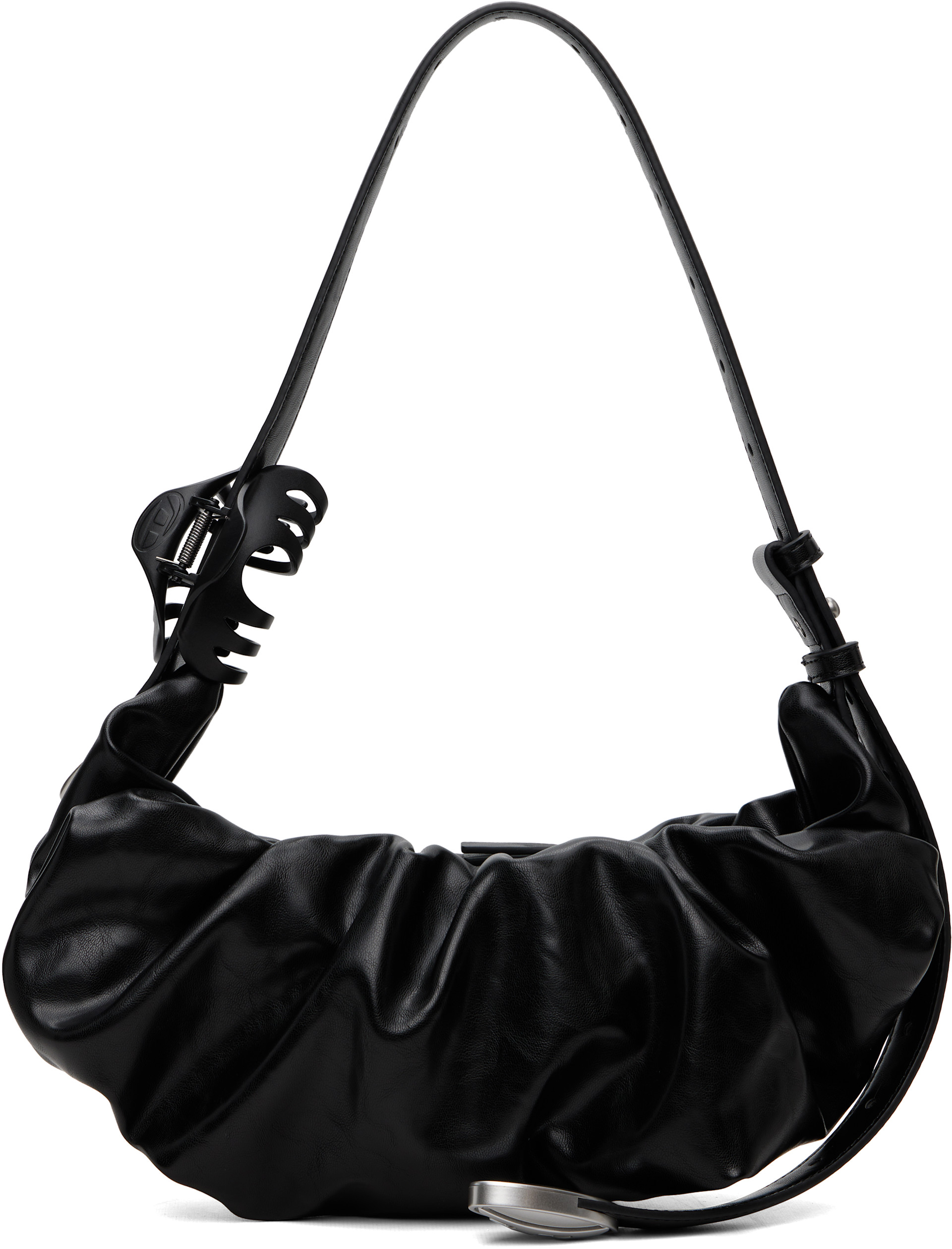 Diesel: ブラック Grab-D-Small Scrunched バッグ | SSENSE 日本