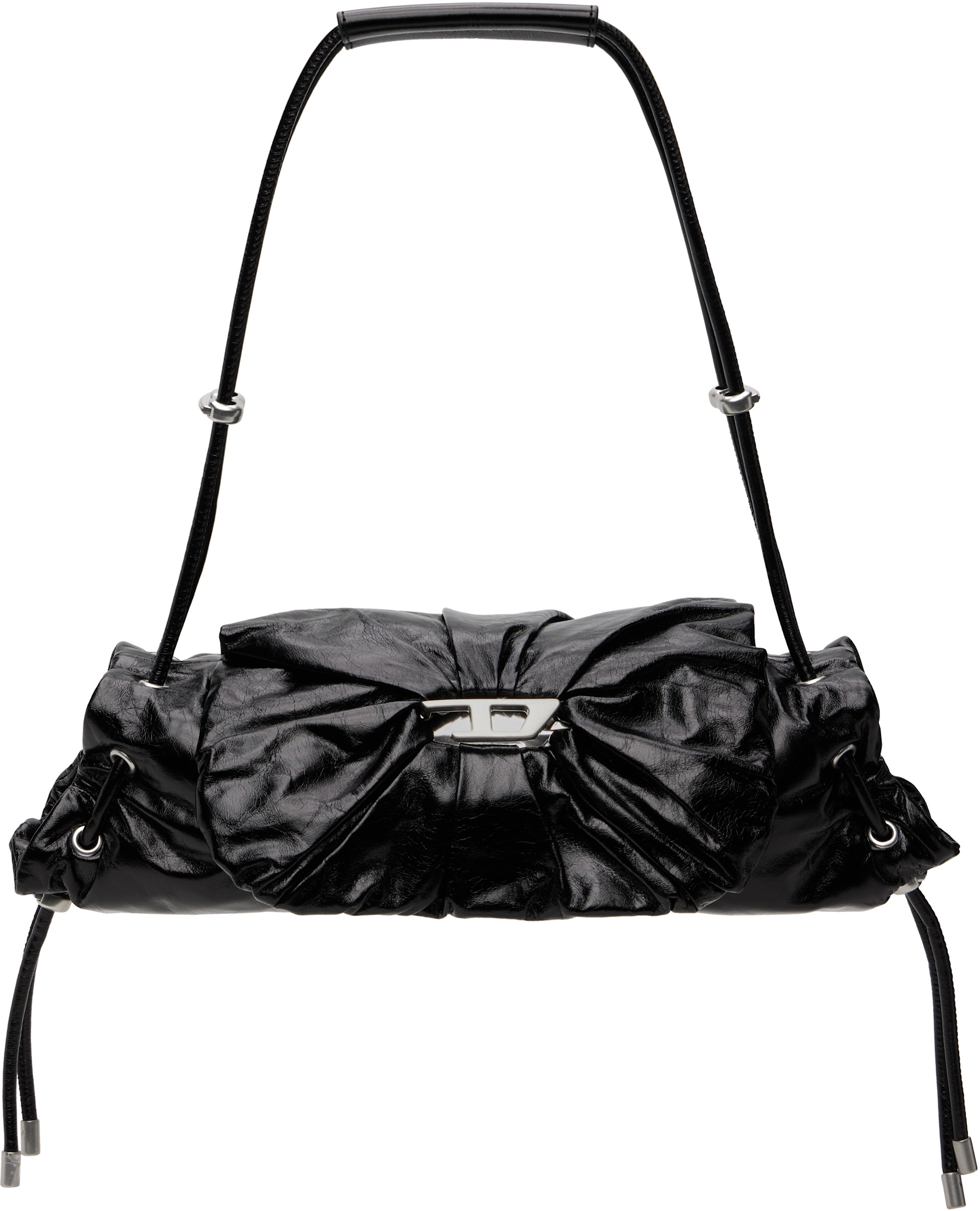 Diesel: ブラック Scrunch-D-Small ショルダーバッグ | SSENSE 日本