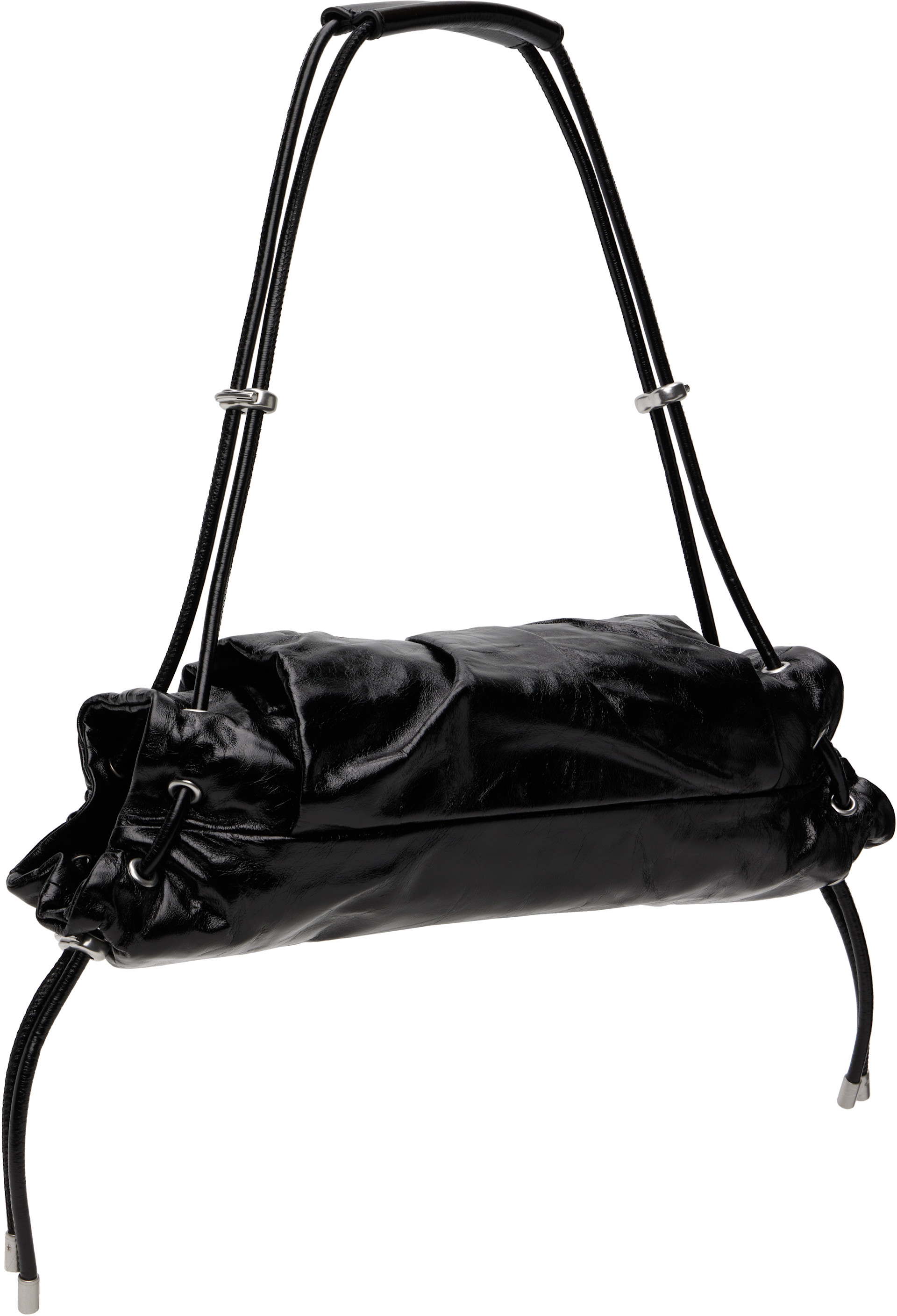 Diesel: ブラック Scrunch-D-Small ショルダーバッグ | SSENSE 日本