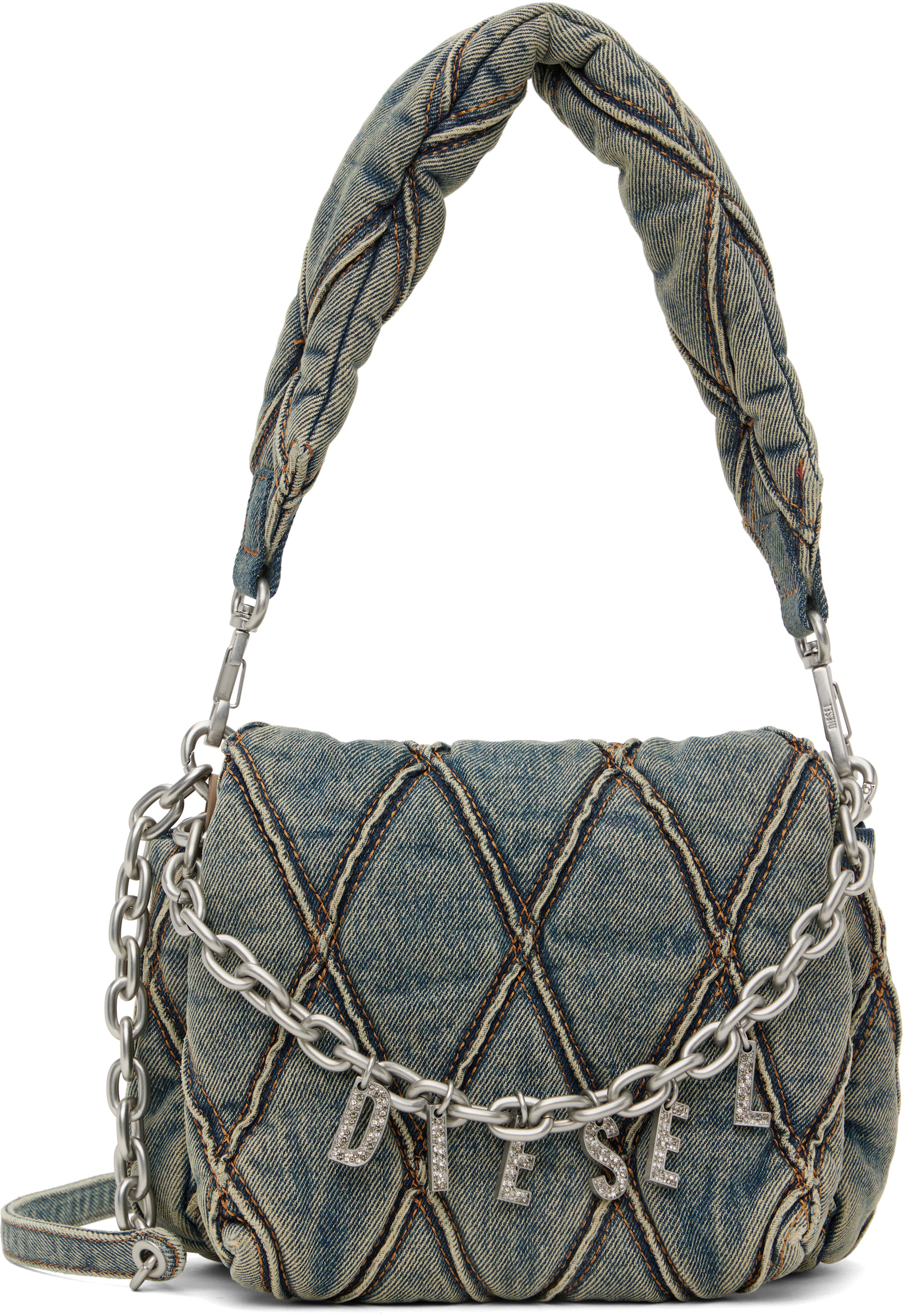 Diesel: Blue Charm-D-Small Shoulder Bag | SSENSE