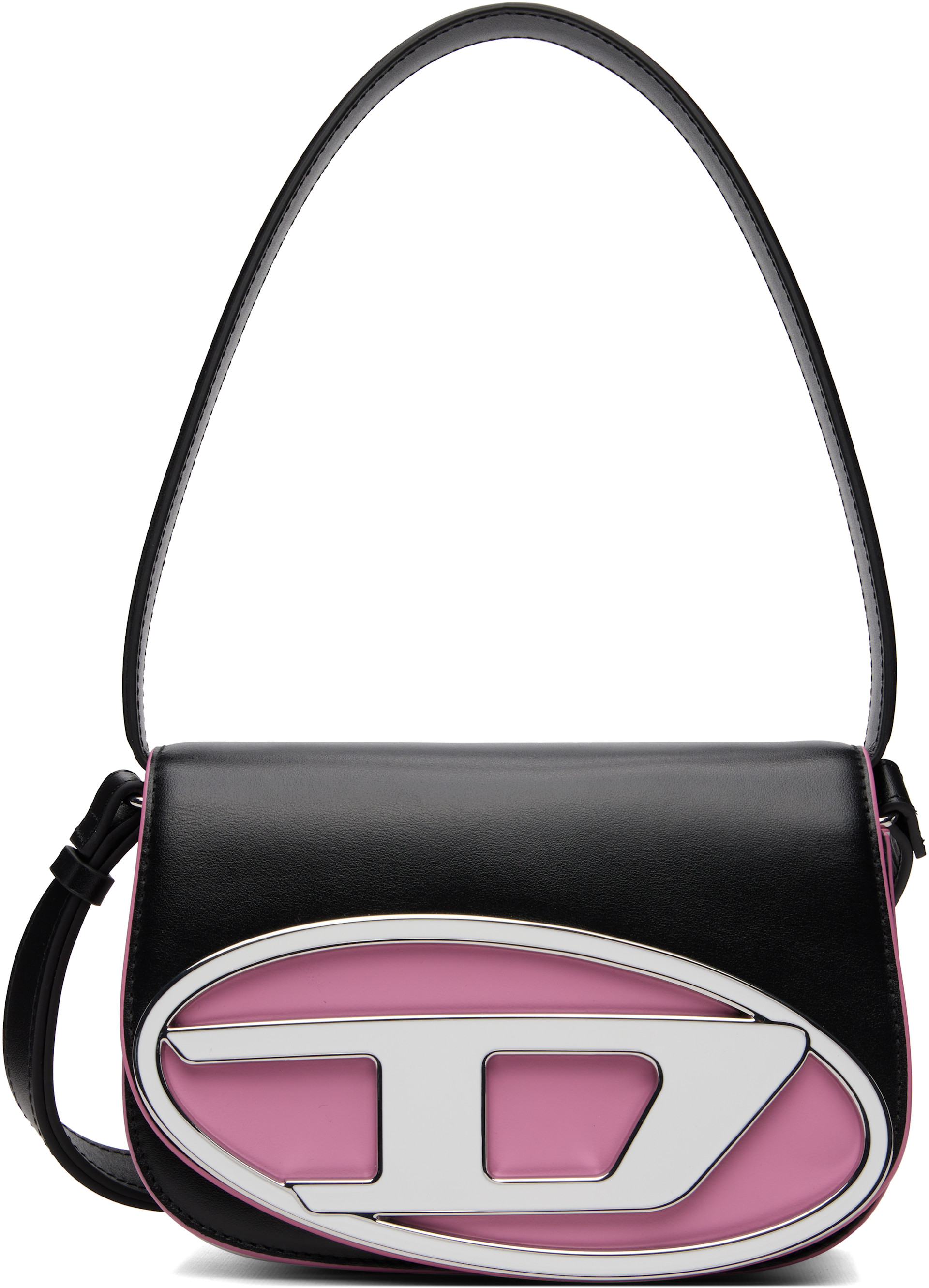 DIESEL ブラックショルダーバッグ　rosa Diesel: ブラック＆ピンク 1DR Nappa Leather Iconic ショルダーバッグ
