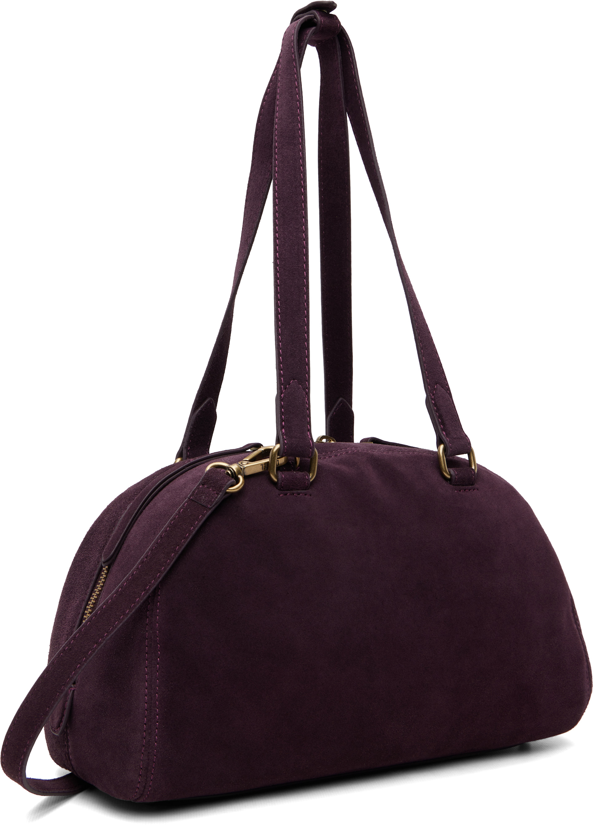 Diesel: パープル 1DR Dome Oval D Logo スエード ショルダーバッグ