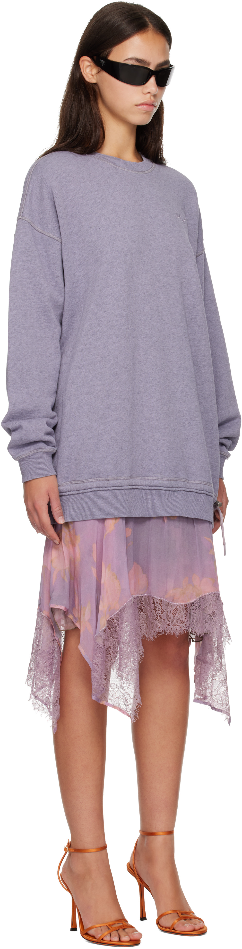 Diesel - Robe courte de style pull molletonné mauve