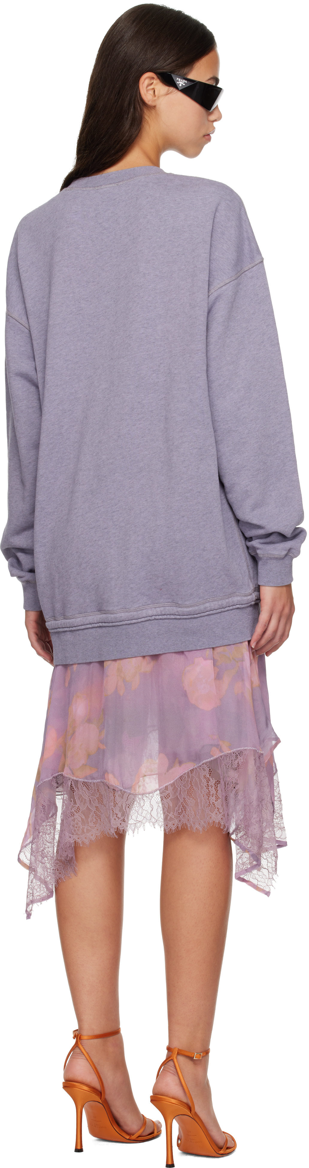 Diesel - Robe courte de style pull molletonné mauve