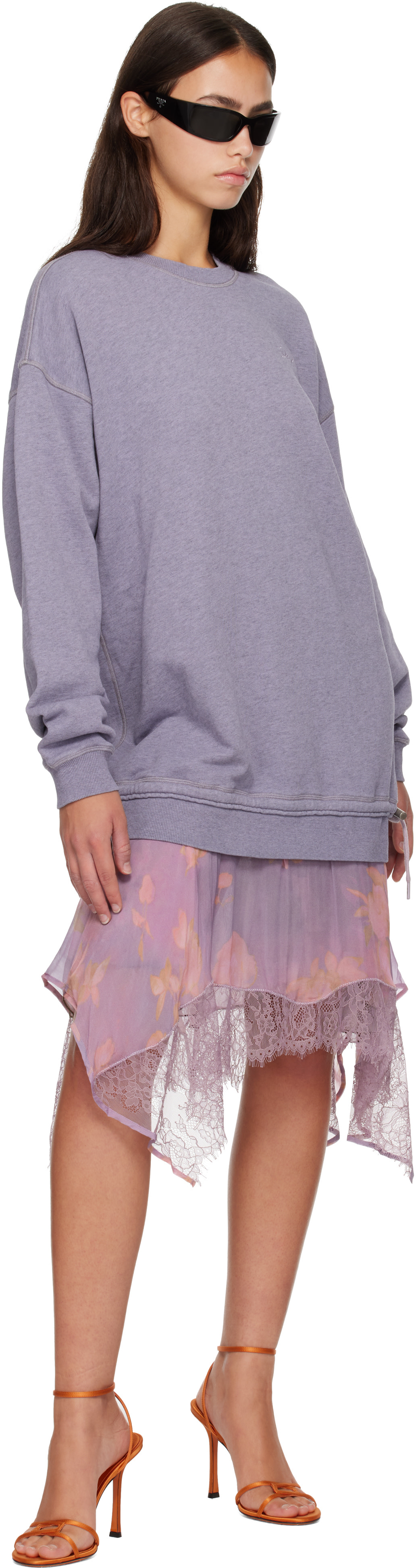 Diesel - Robe courte de style pull molletonné mauve