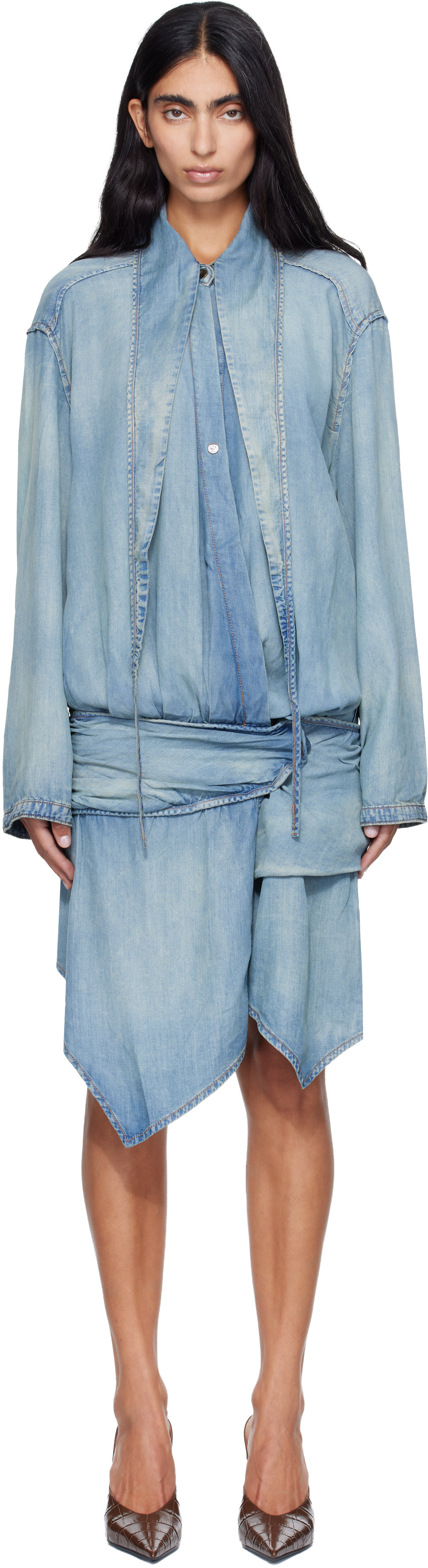 Diesel - Robe midi Tilora bleue en denim