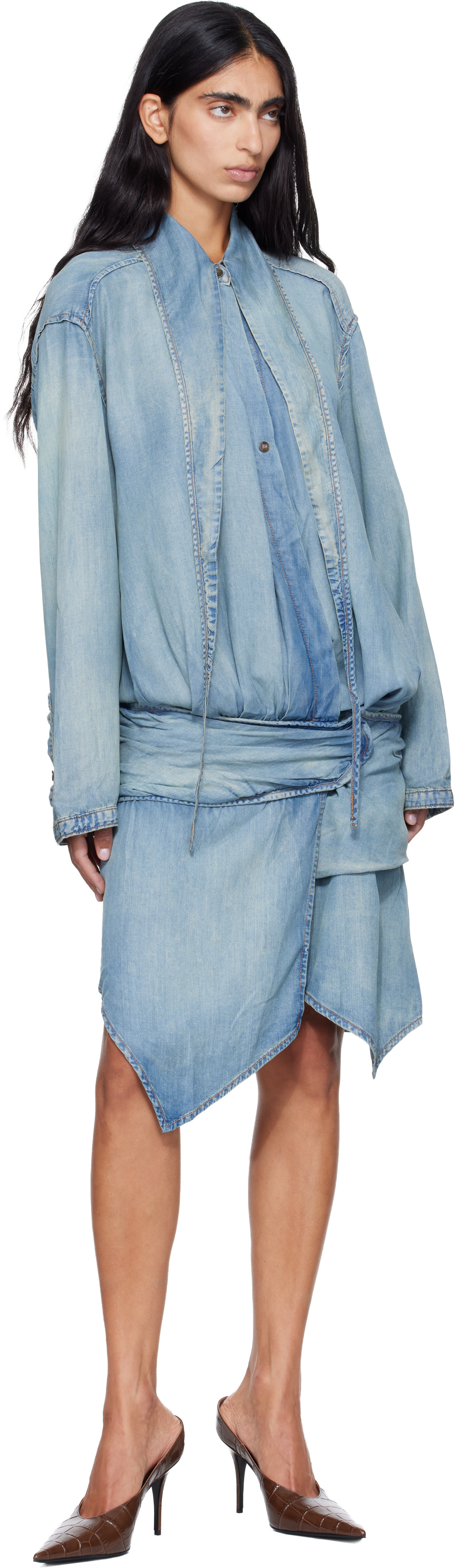 Diesel - Robe midi Tilora bleue en denim