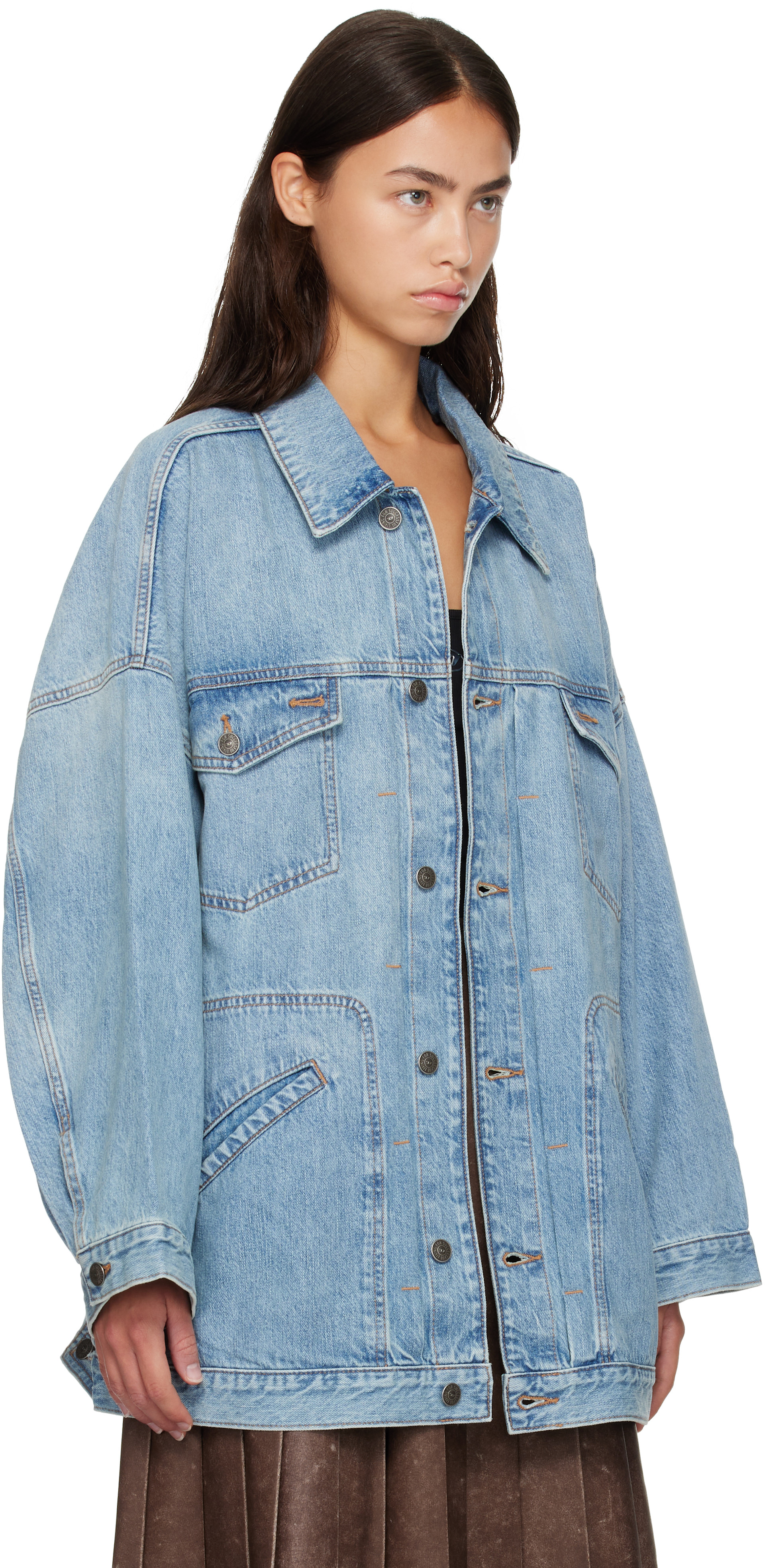 Diesel: ブルー Workwear オーバーサイズ デニムジャケット | SSENSE 日本