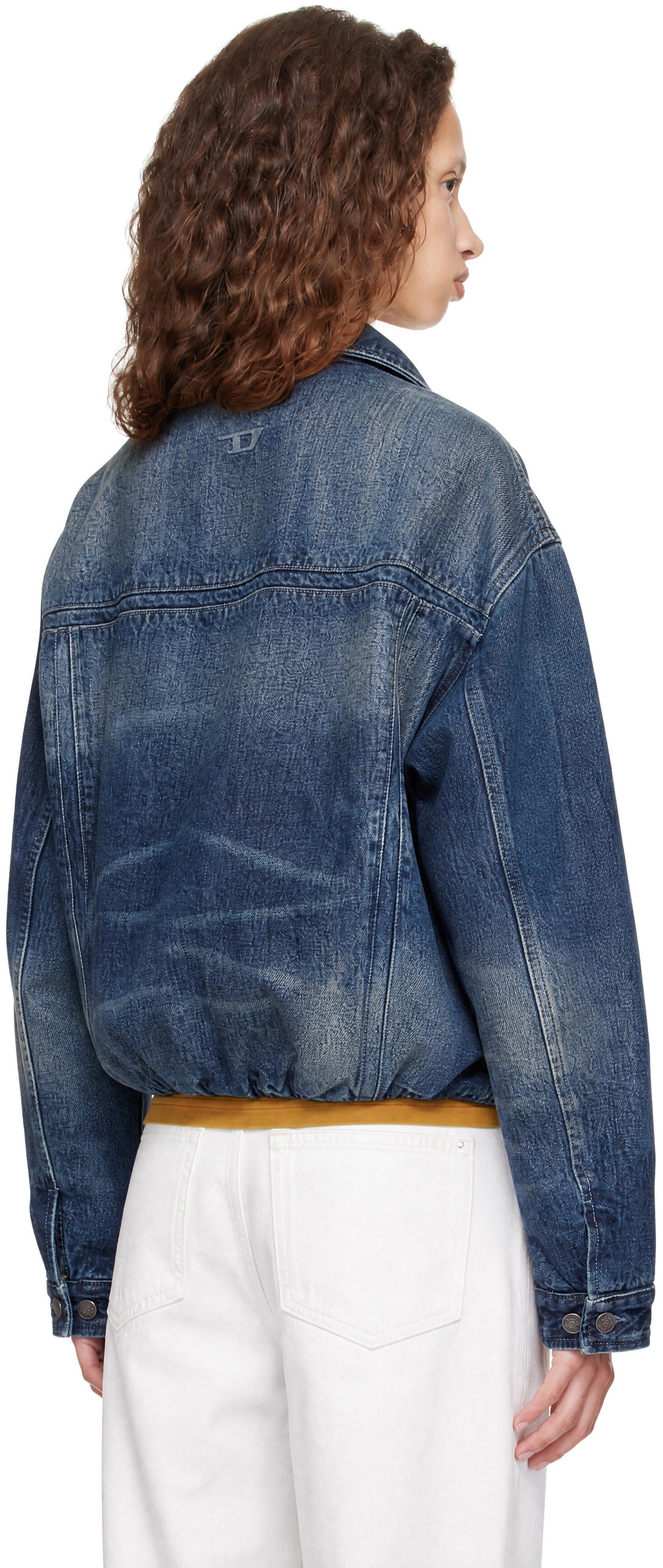 Diesel - Blue Elasticated Denim Trucker Jacket