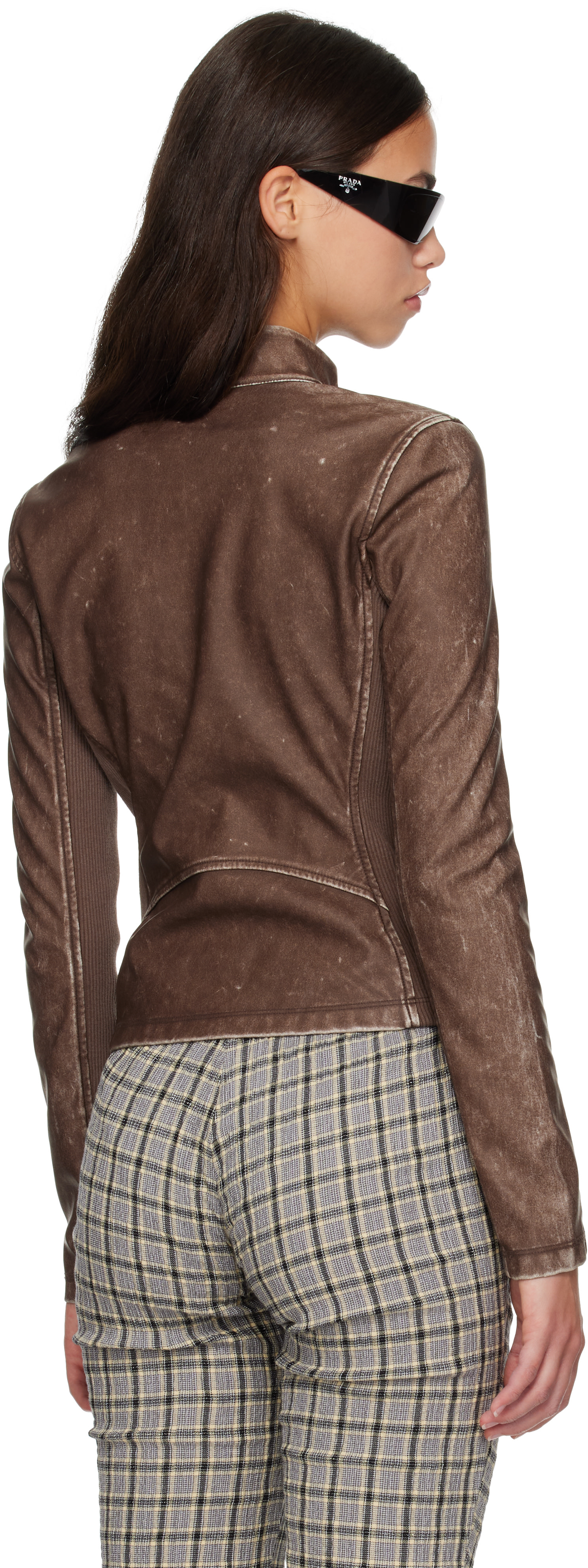 Diesel - Blouson motard brun