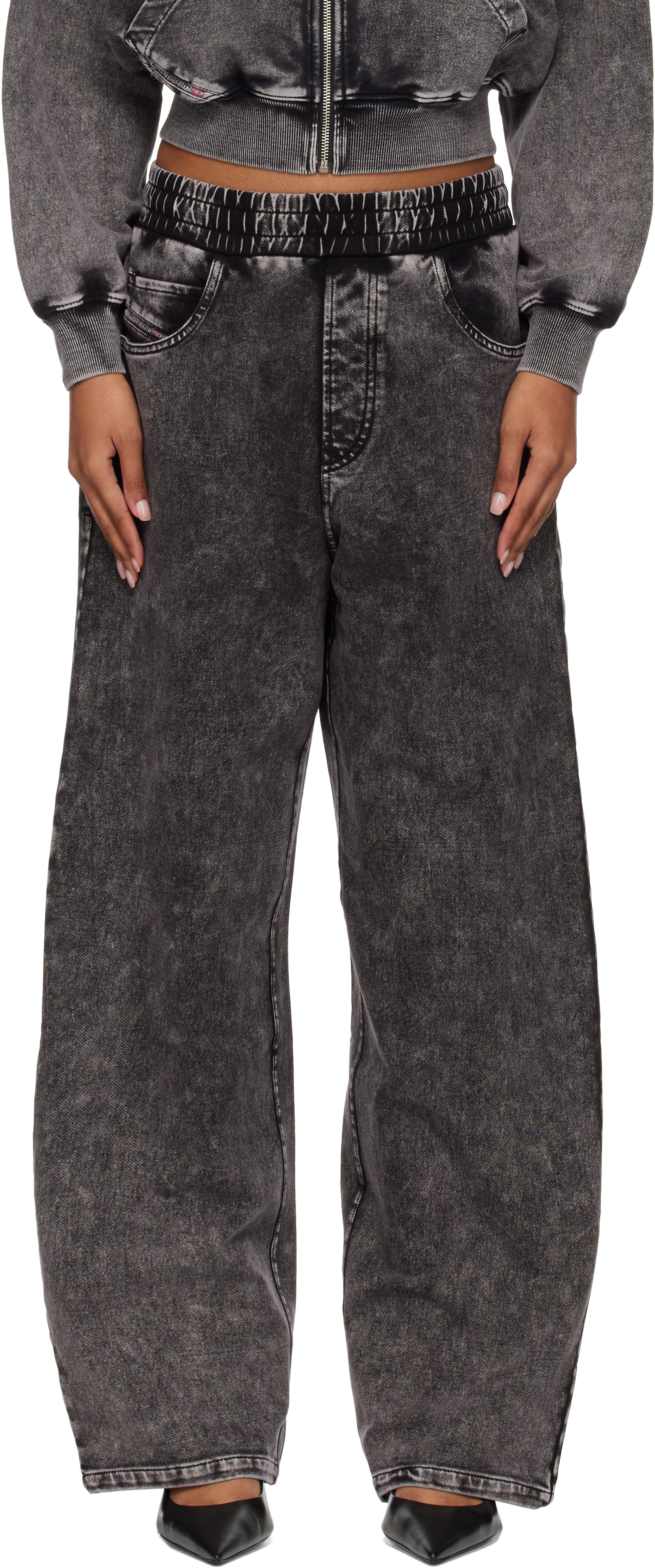 Diesel - Gray Denim Effect Sweatpants