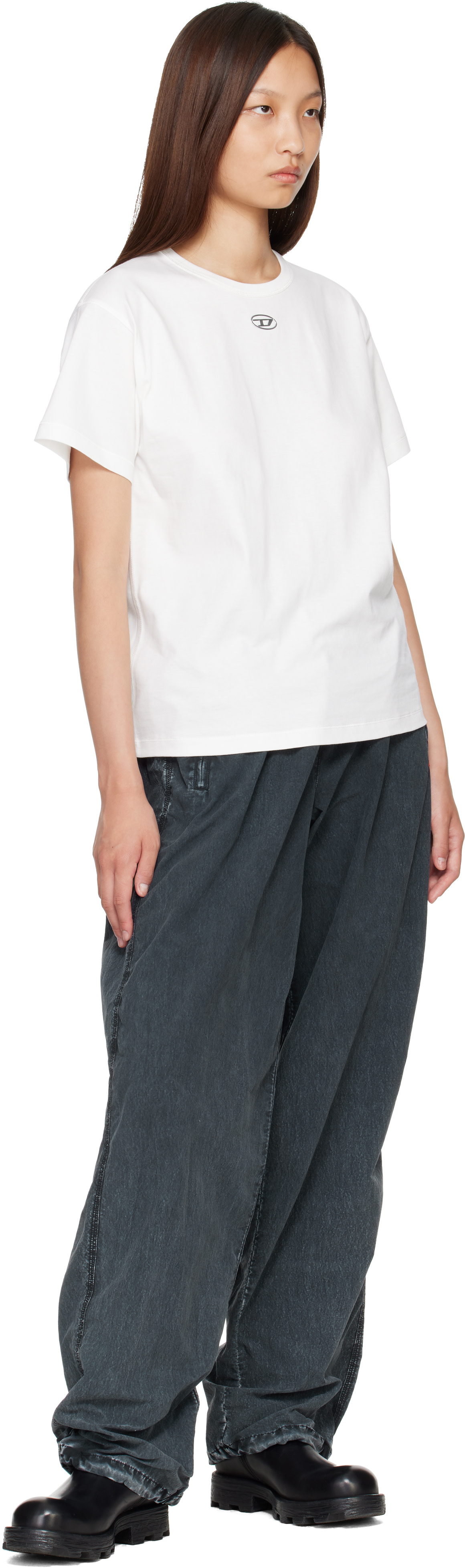 Diesel: Navy Acid-Wash Track Pants | SSENSE Taiwan