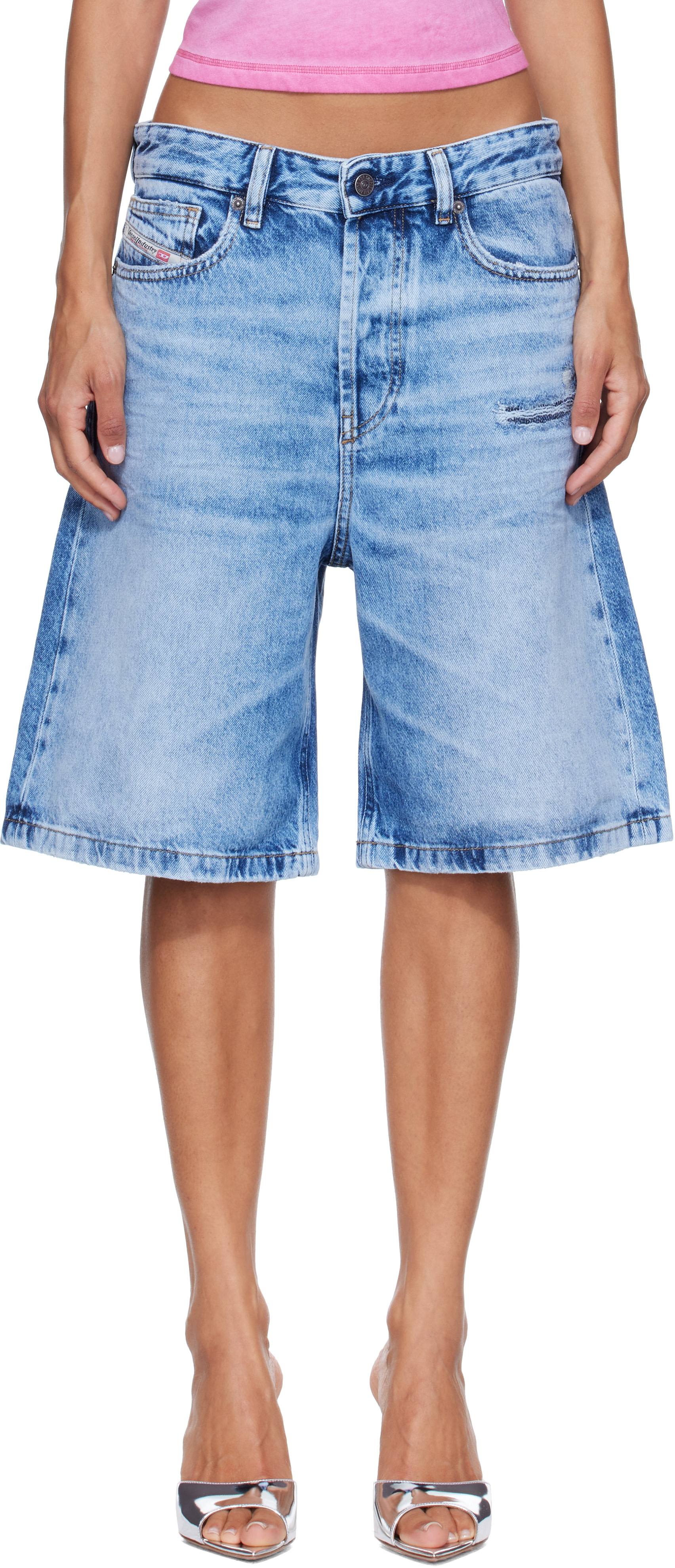 Diesel - Short décontracté bleu en denim
