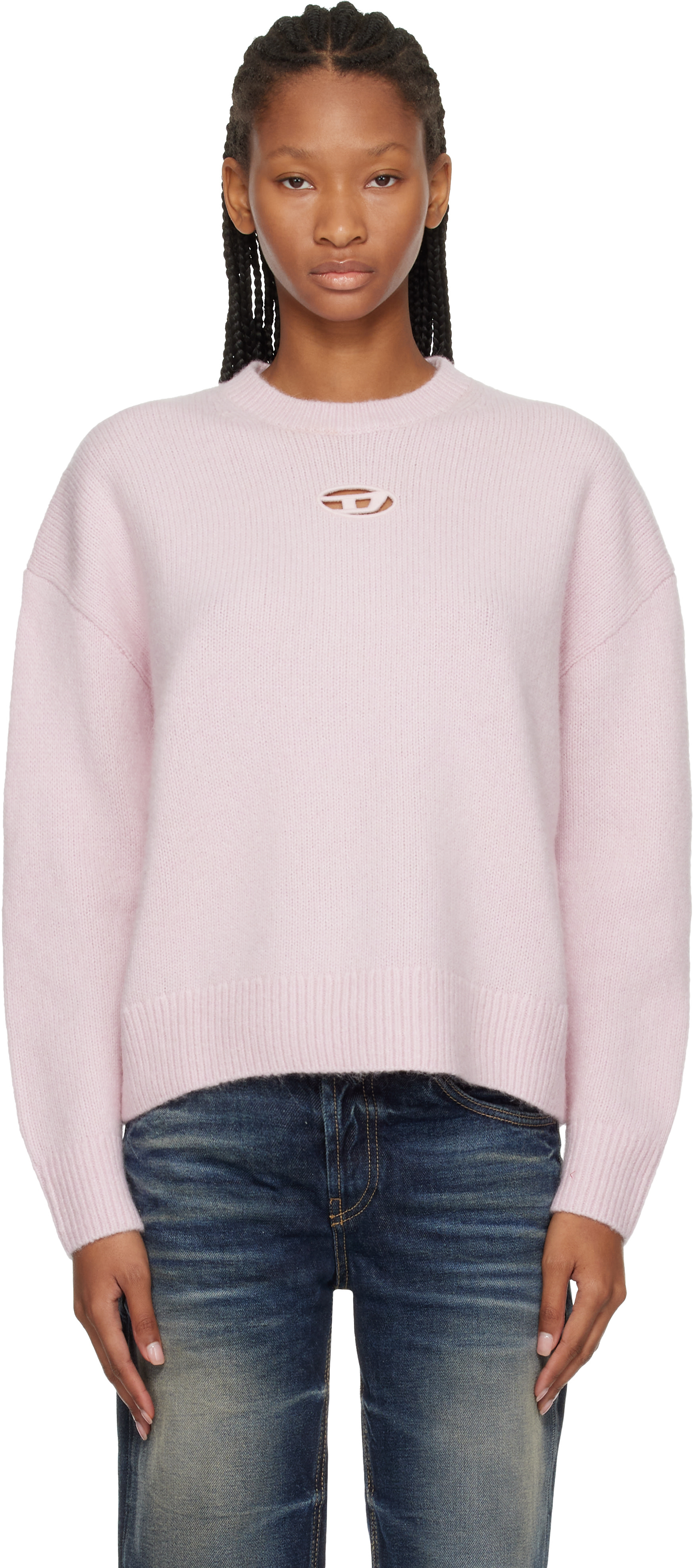 Diesel - Pull rose en laine et alpaga