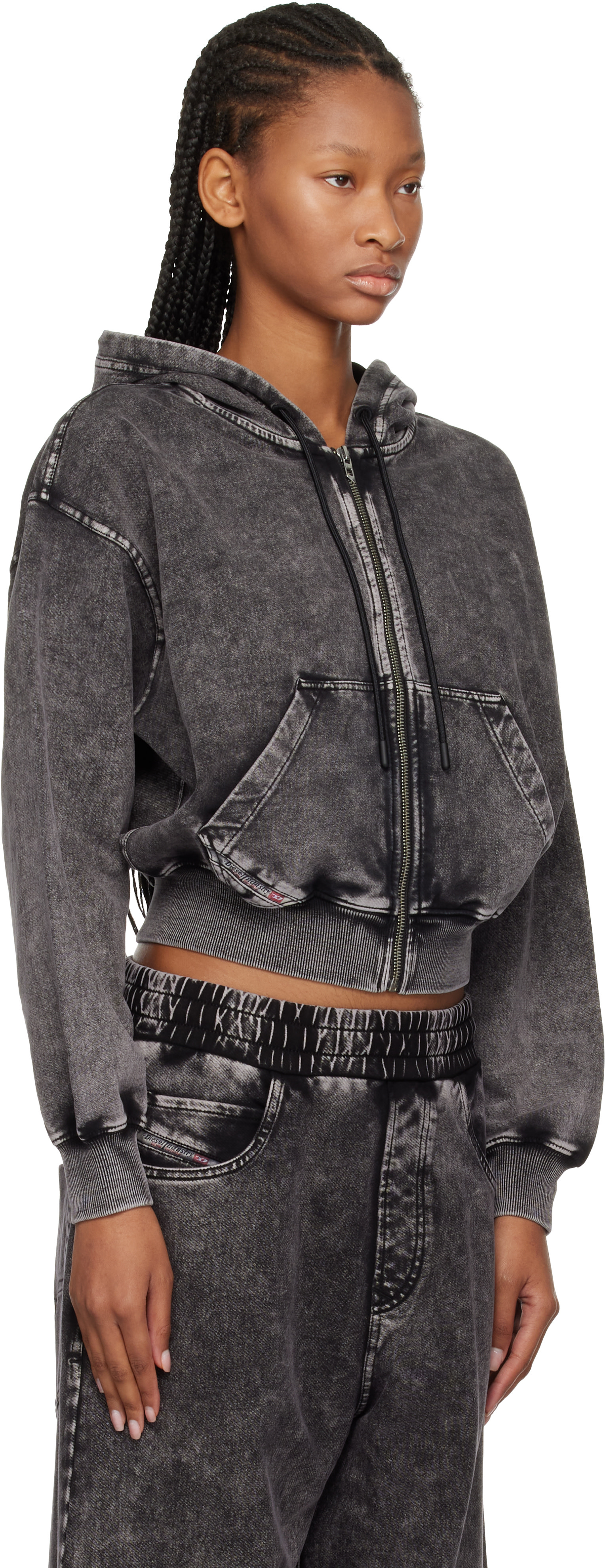 Diesel - Pull à capuche F-Elycy-Aa2 gris