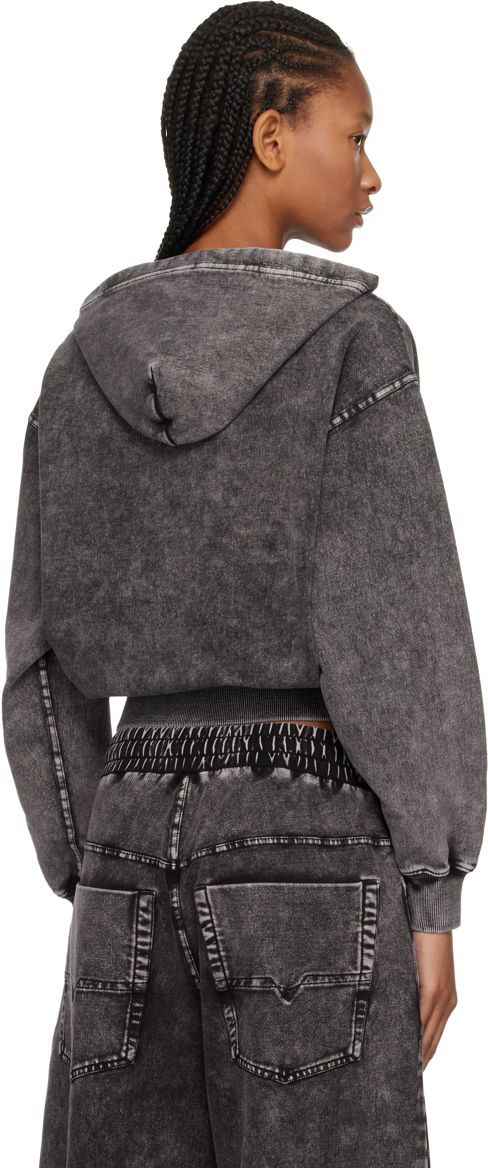 Diesel - Pull à capuche F-Elycy-Aa2 gris